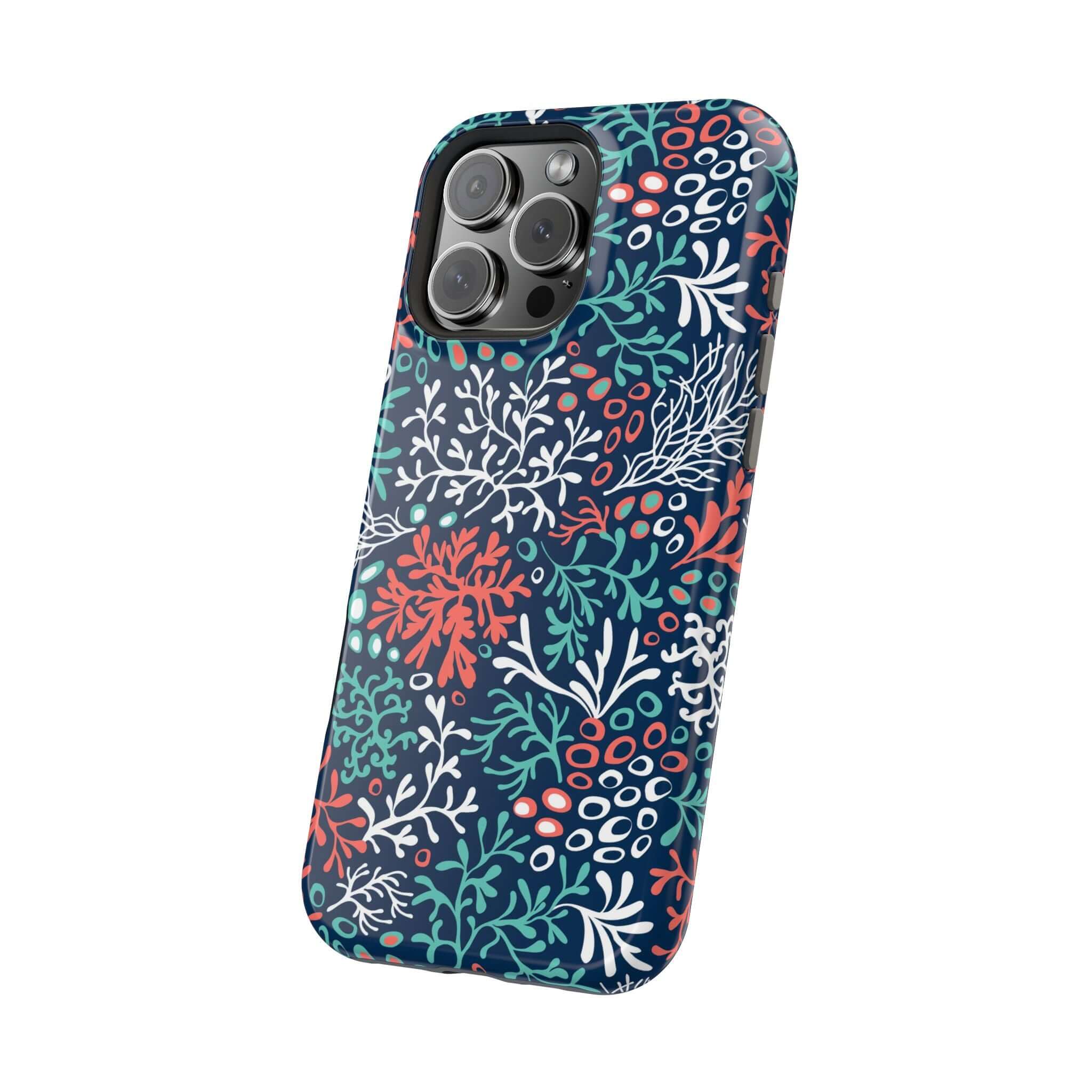 Cute Phone Case with Colorful Coral Reef Print for iPhone 16, Beach-Inspired Design, Stylish and Protective Accessory