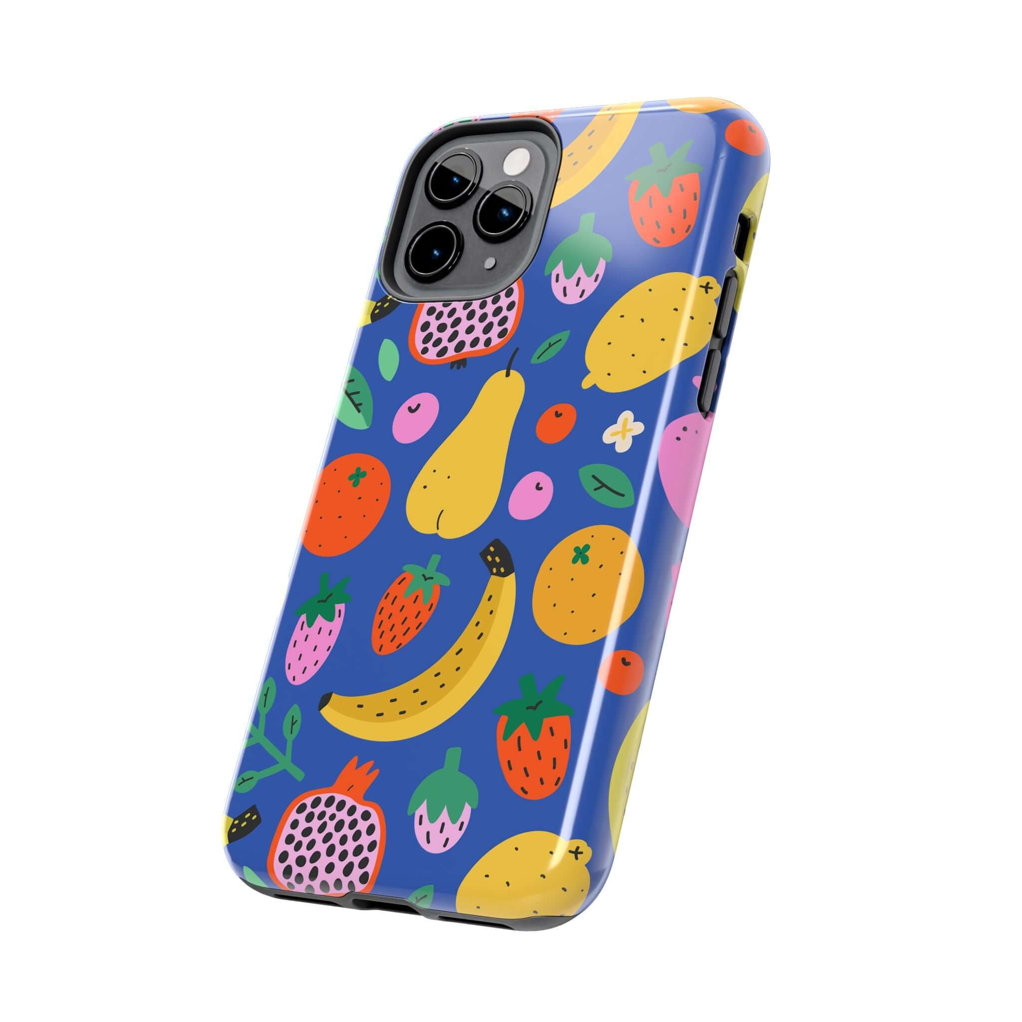 Cute phone cover with colorful beachy fruit design for Apple iPhone, perfect for summer vibes and everyday protection.