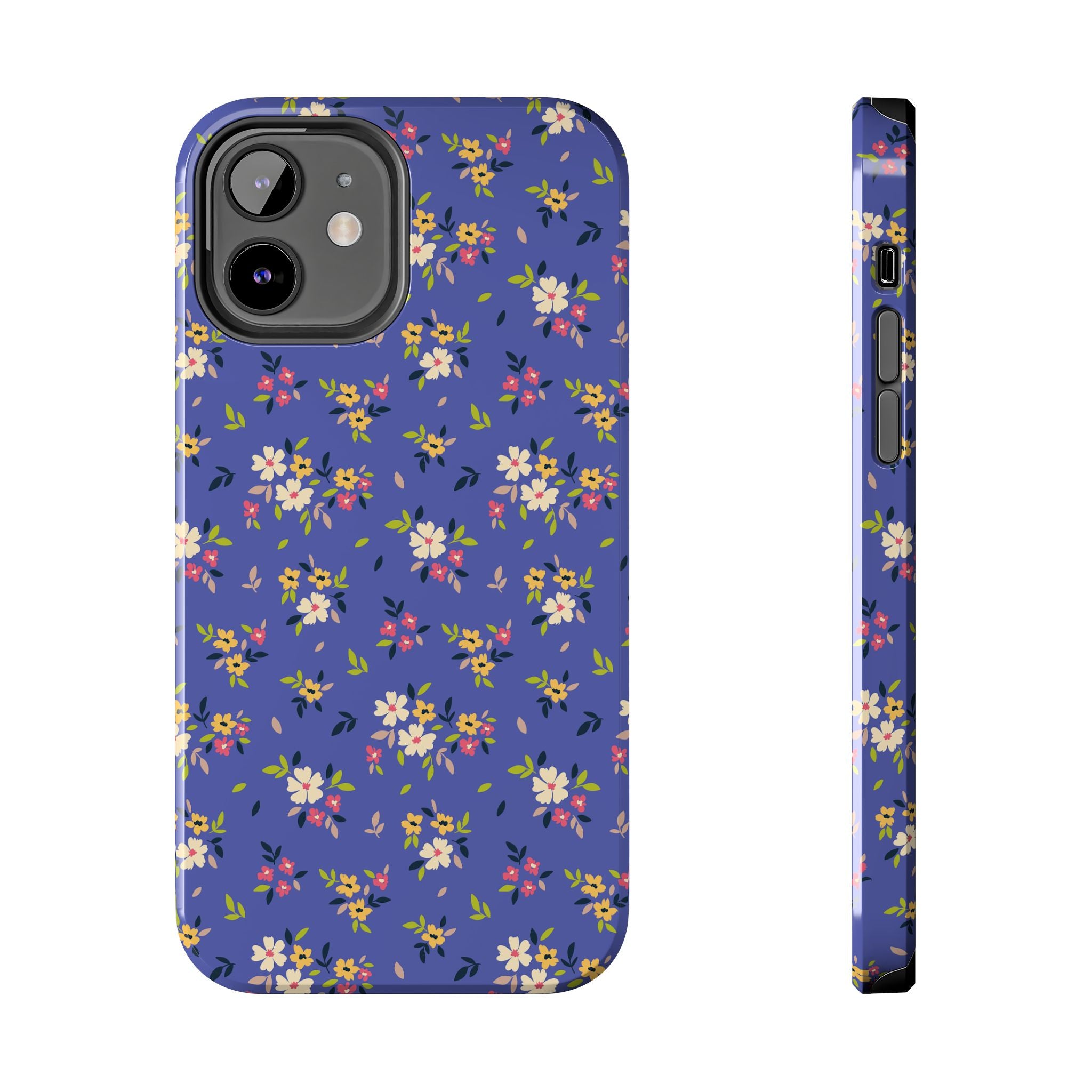 Cabaña campestre | Estuche con print de flores azul marino