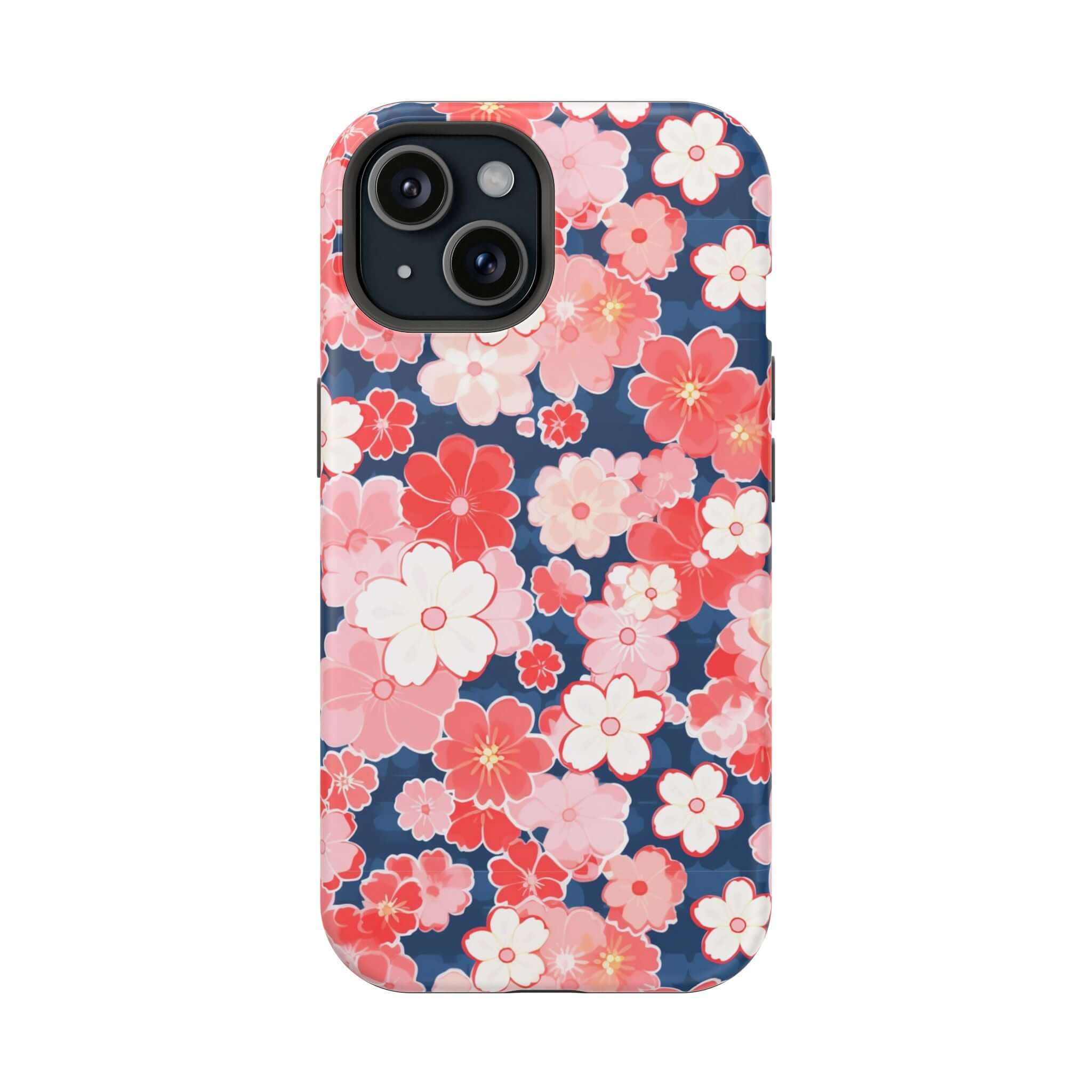 Pink Floral Case for iPhone 14 Pro Max - Oh So Pretty design with free shipping - Stylish phone case for iPhone users.