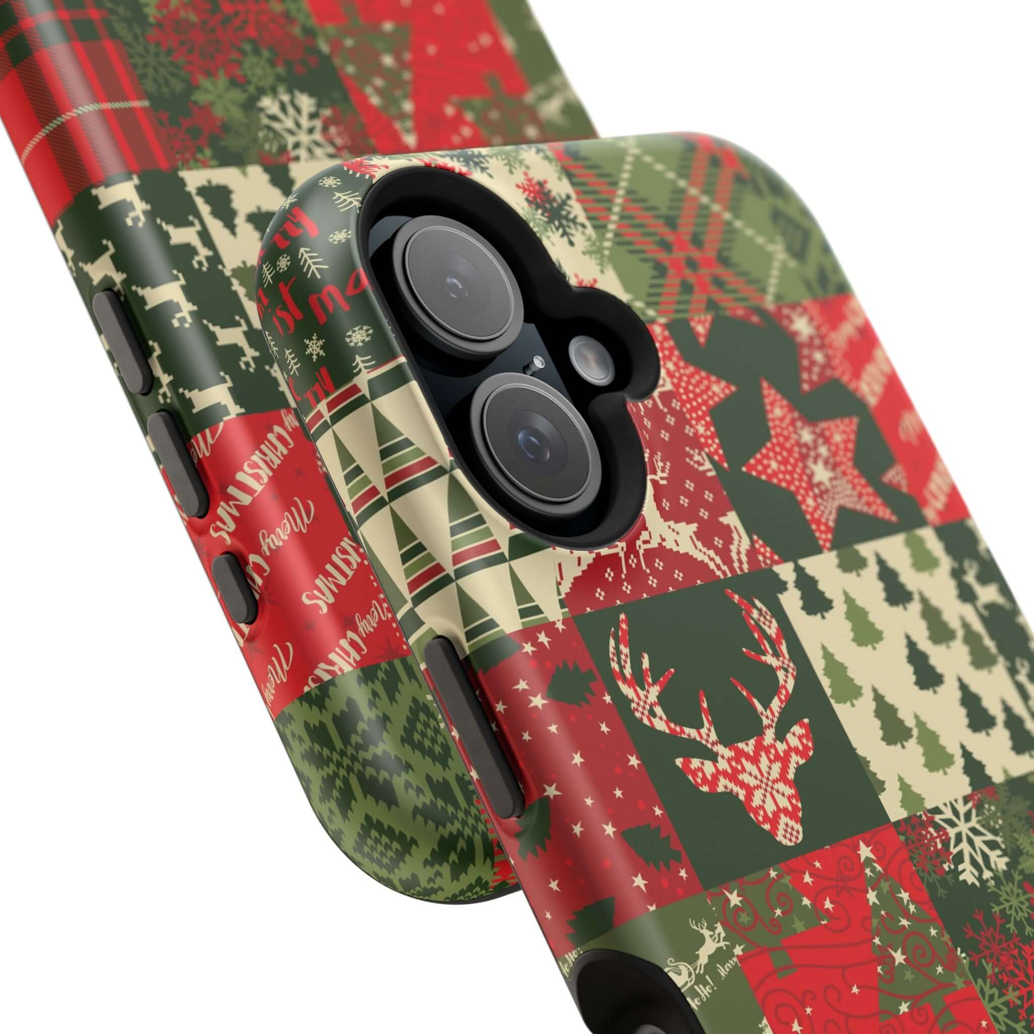 Cozy Quiltmas MagSafe case with festive Christmas design, featuring holiday patterns for a cute and functional xmas phone cover.