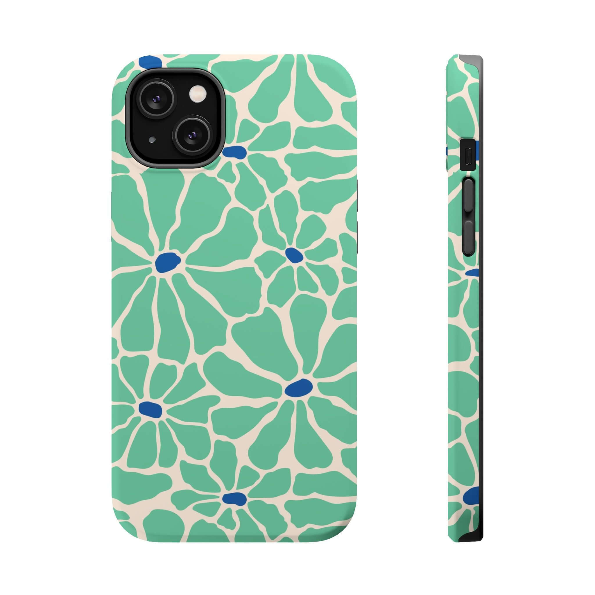 Cute Retro Floral Phone Cover for Apple iPhone, featuring vibrant tropical design and MagSafe compatibility.