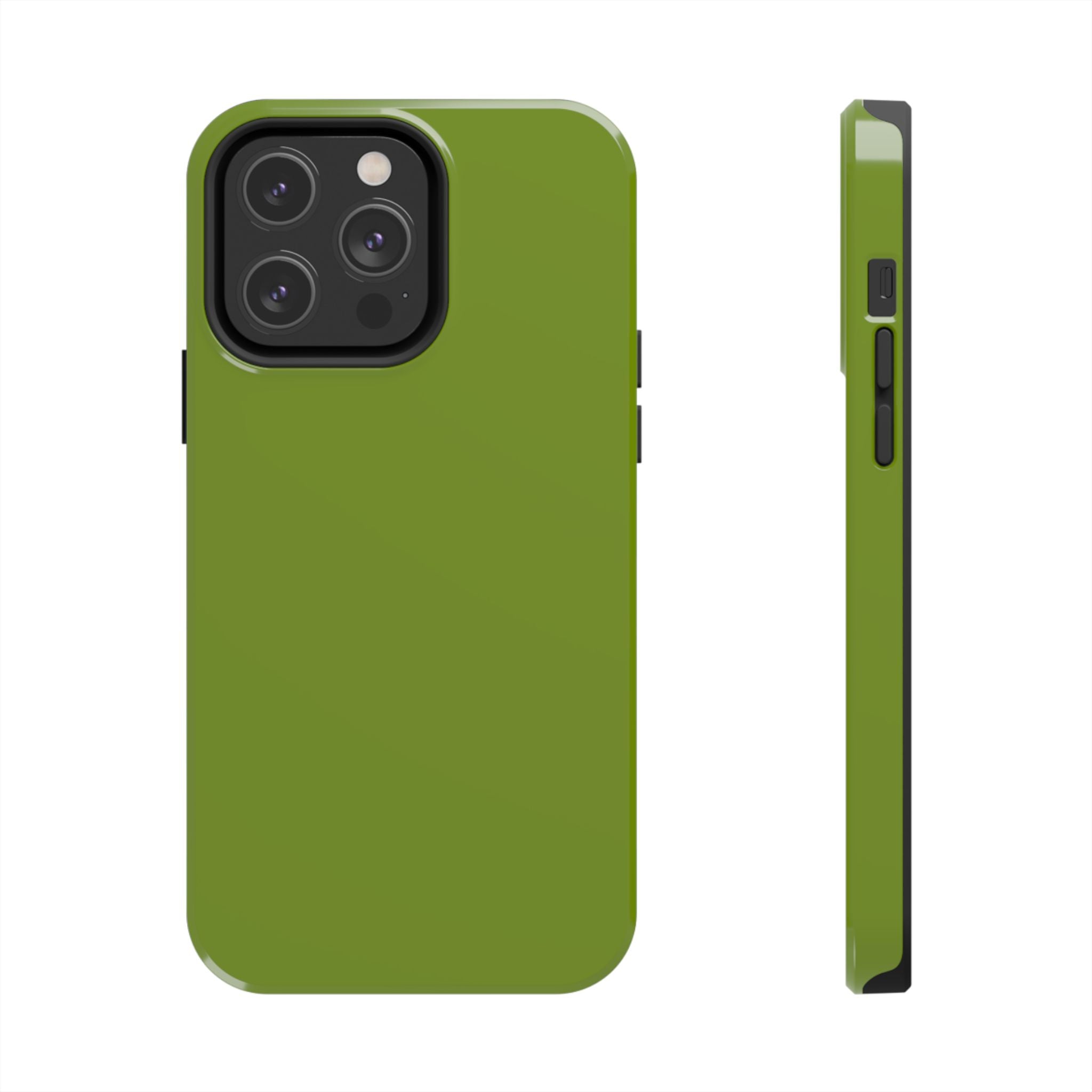 Solid green Matcha Tea iPhone case, cute and protective phone accessory, perfect floral iPhone case for scratch protection.