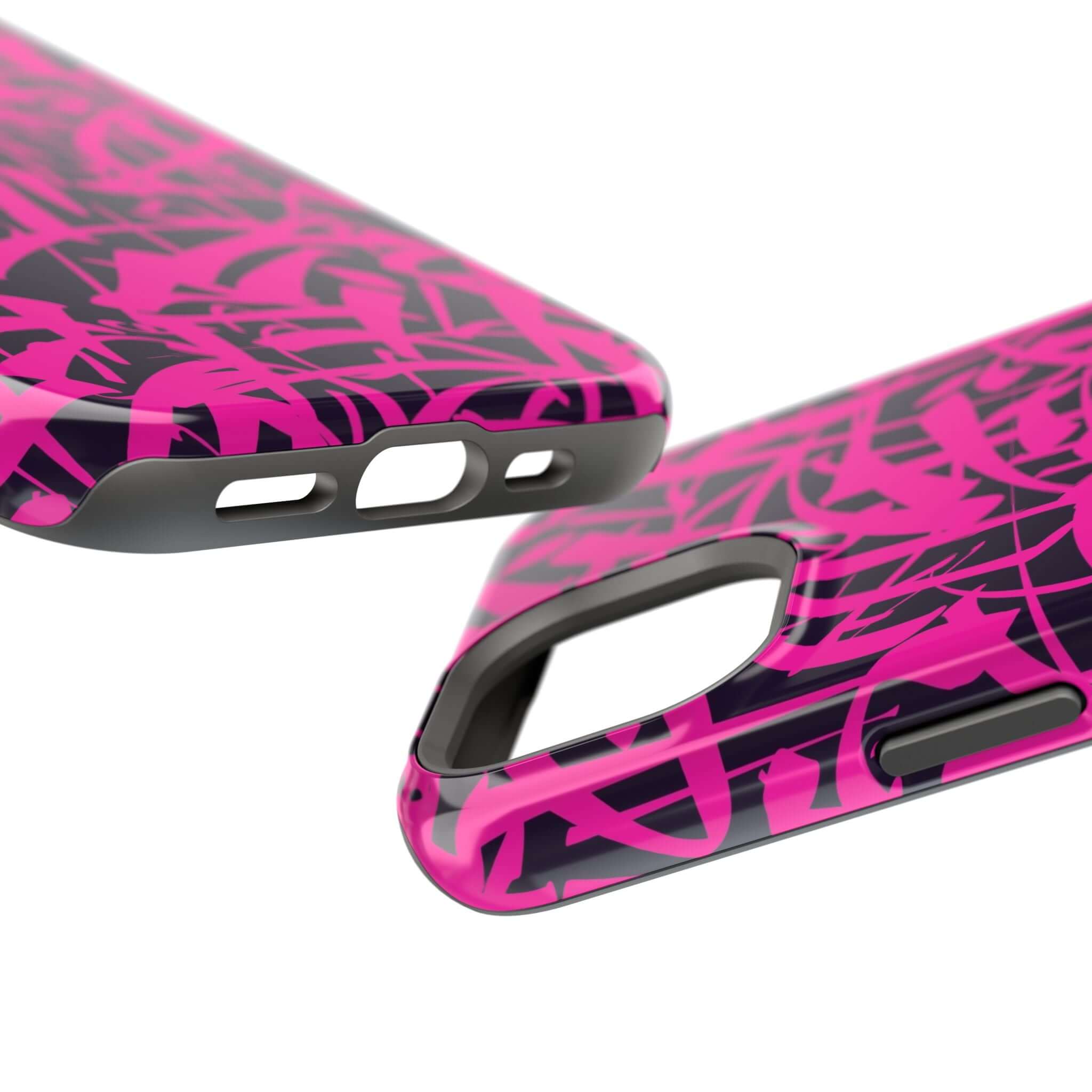 Colorful pink art phone case showcasing unique design and sleek protection for your iPhone. Perfect cute phone cover!