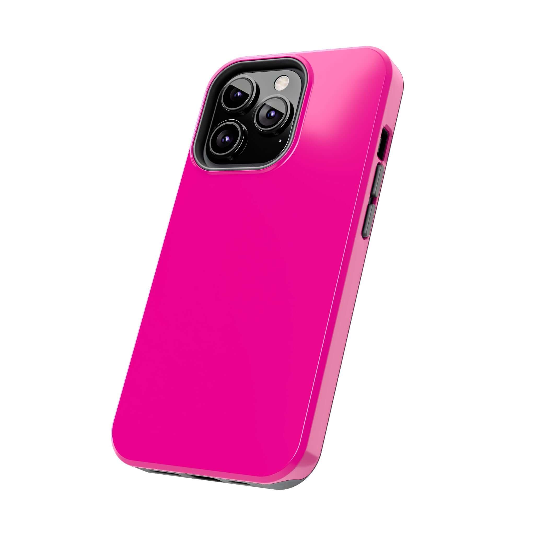 Neon pink iPhone case from the cutest phone case website with free shipping, perfect for adding a pop of color and style.