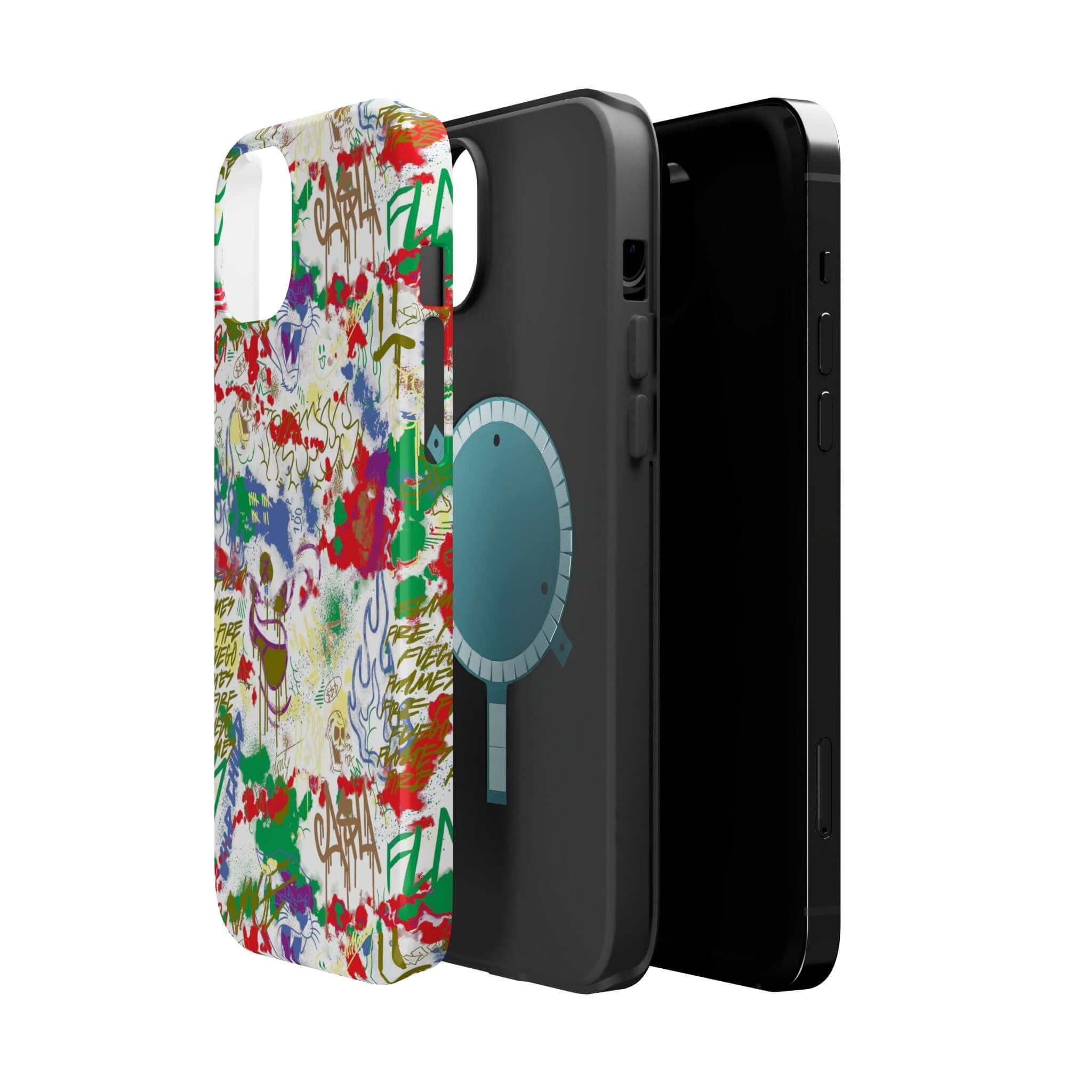 Vibrant Art Attack Colorful Graffiti Case for iPhone, showcasing street art design and sleek protection.