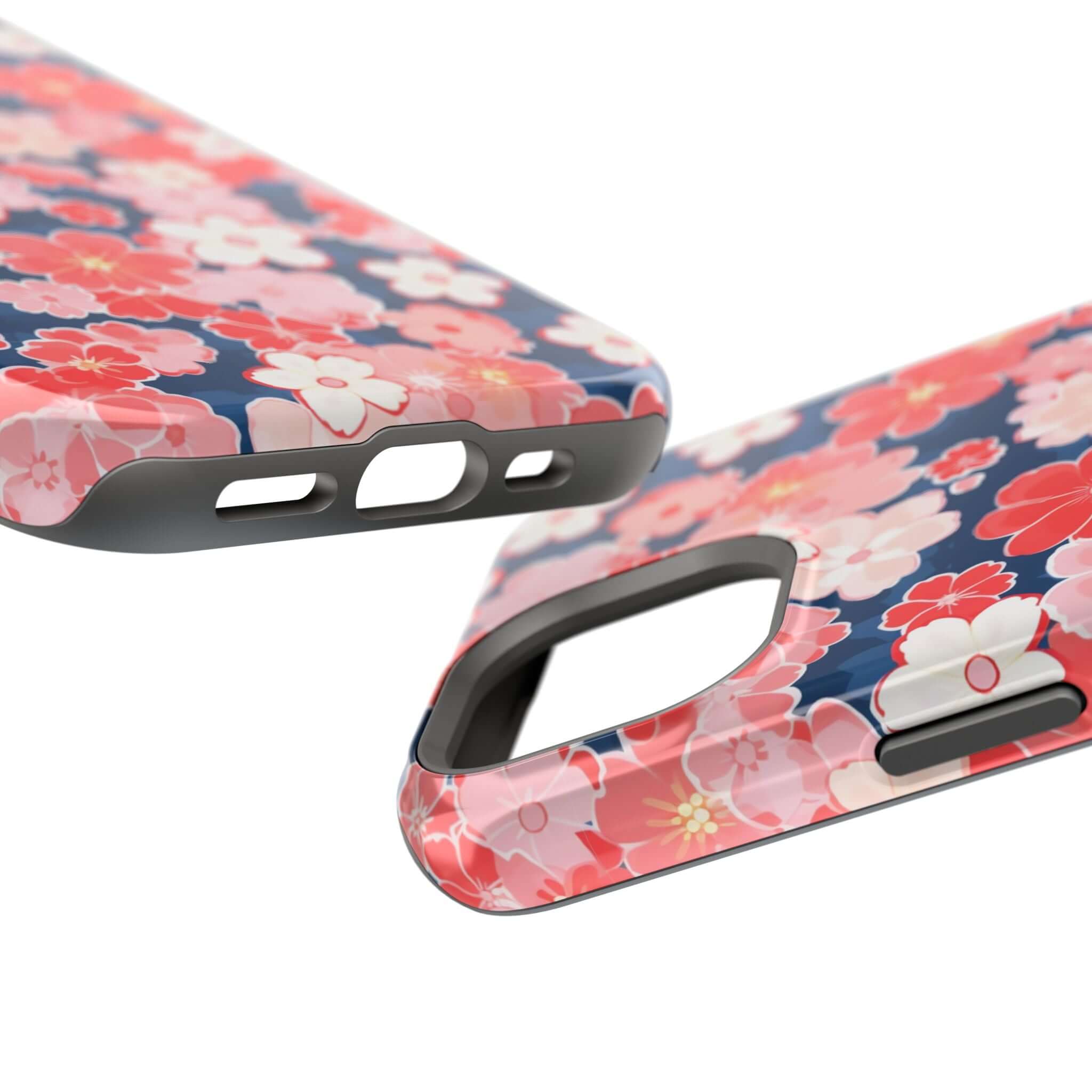 Pink floral phone case for iPhone 14 Pro Max, featuring a vibrant design and protection with free shipping.