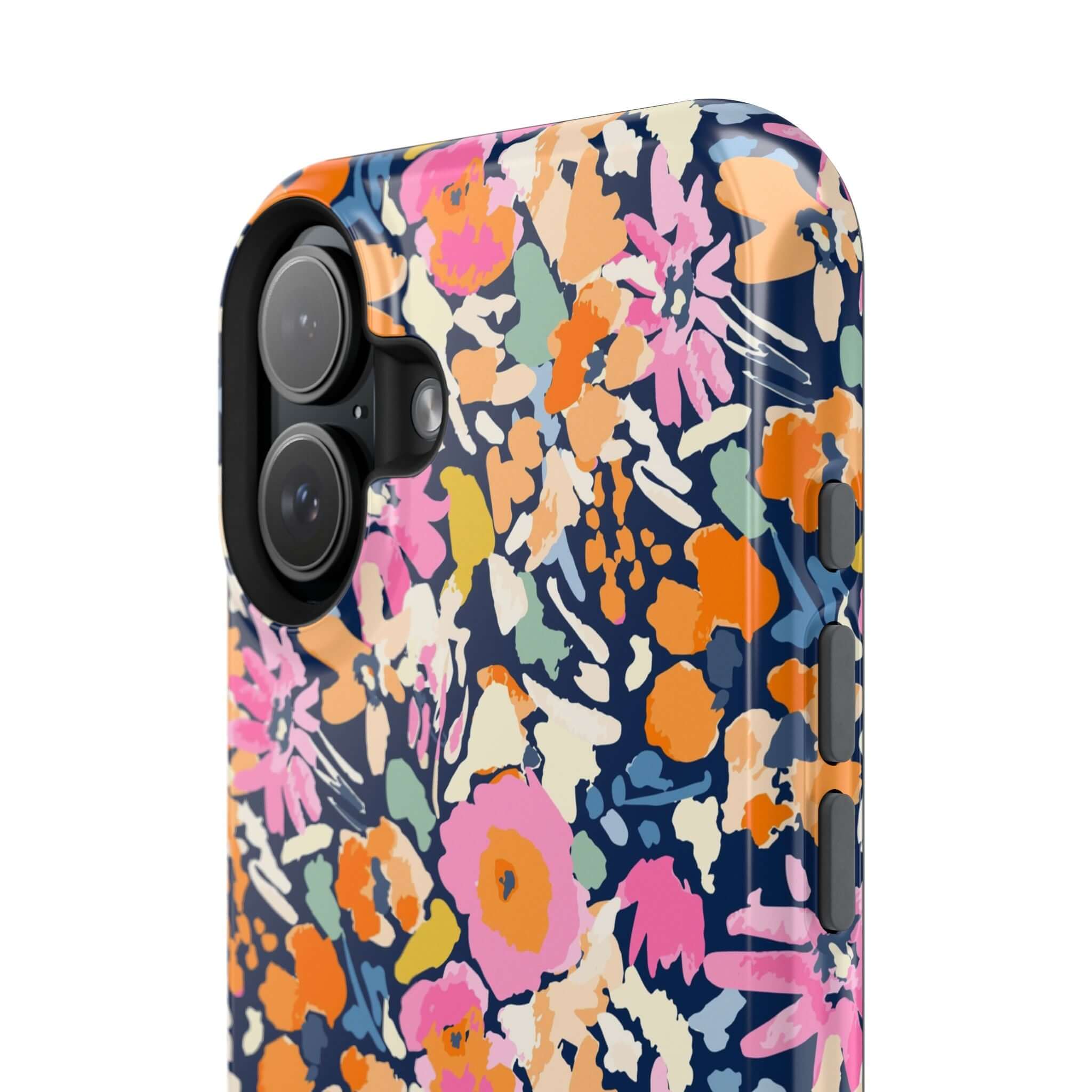 Botanic Burst colorful floral iPhone 16 MagSafe case with cute protective design