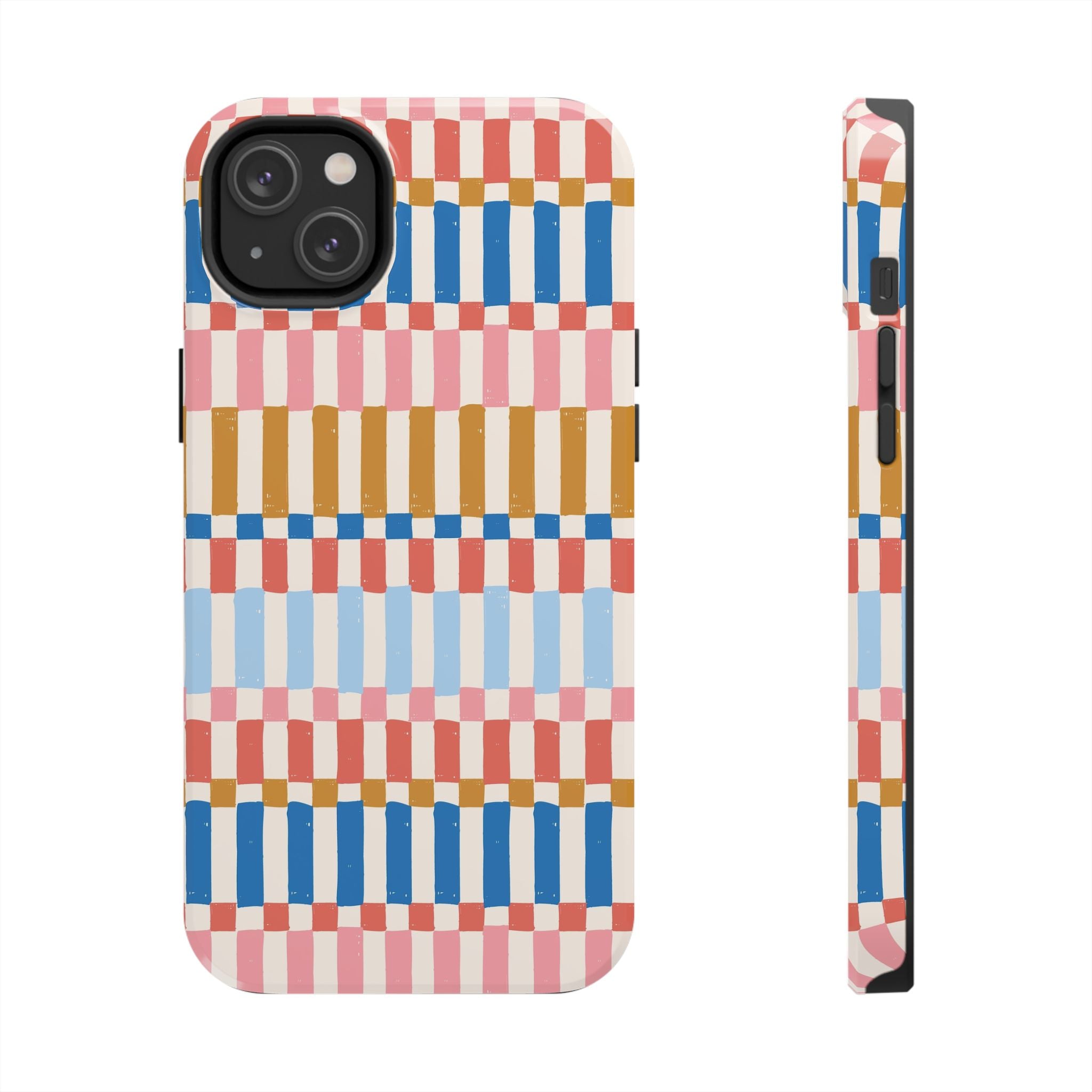 Colorwave Stripes vintage drawing iPhone case with vibrant colorful stripes, perfect for a sleek and stylish phone cover