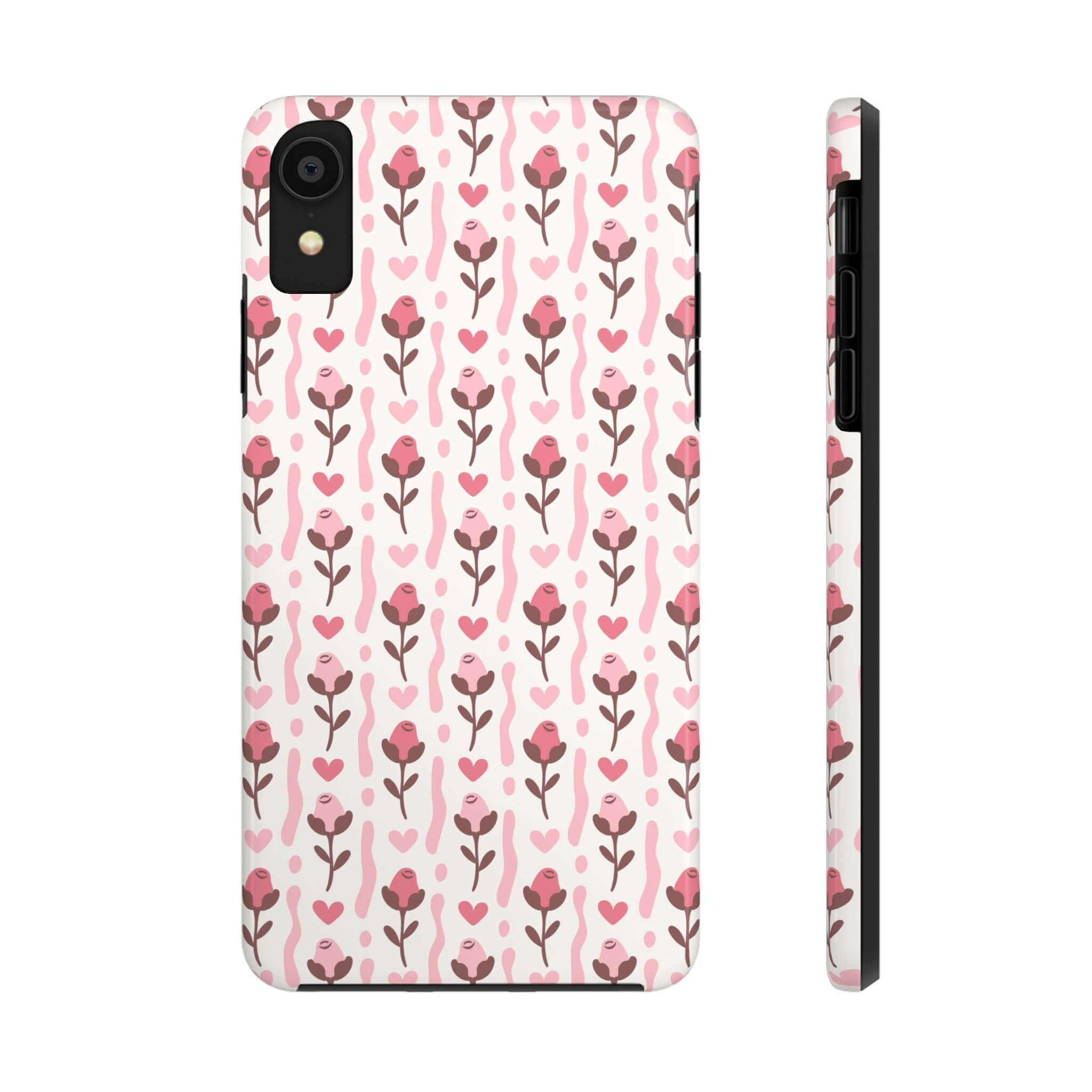 Cute iPhone case with red rose coquette design, offering free shipping and perfect for custom phone covers for iPhone.