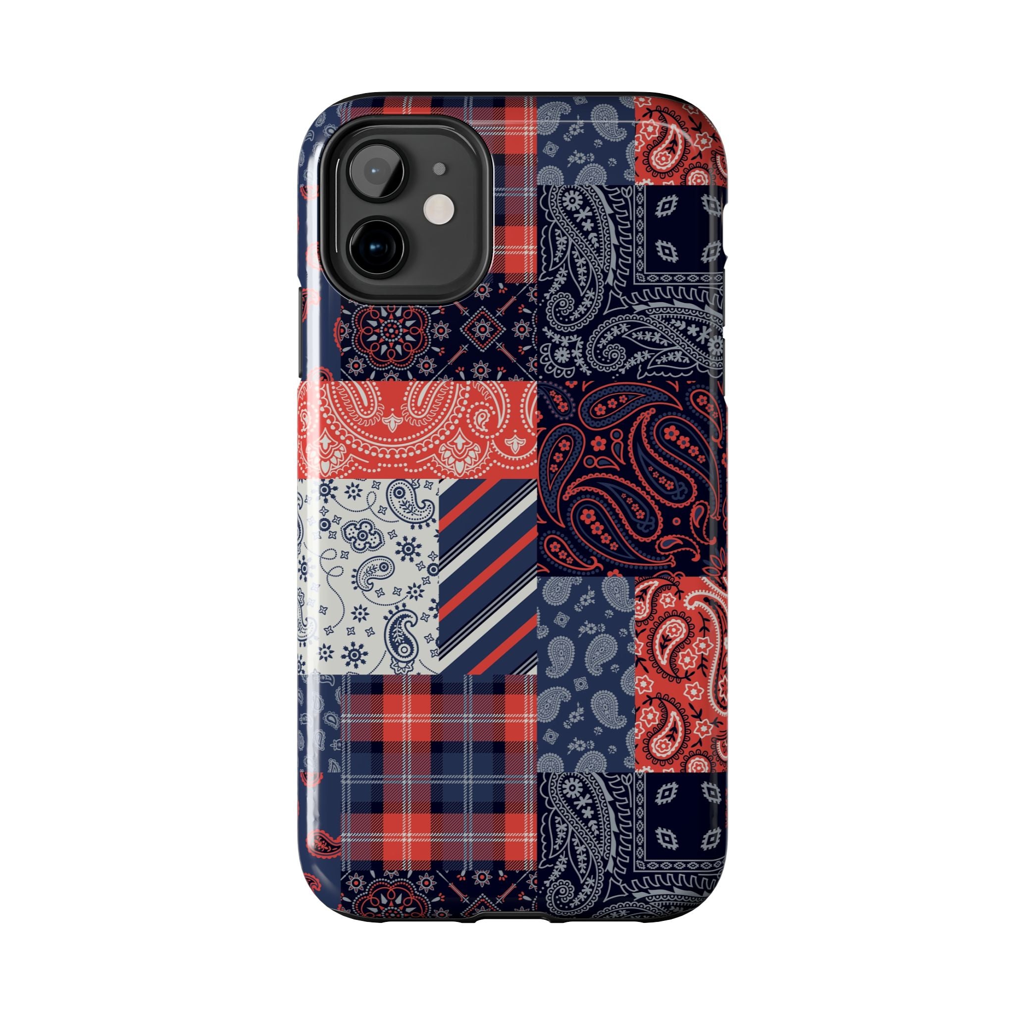 Boho Bandit Bandana Patchwork Case for iPhone 14 Pro | Cute and bookish phone case with playful patchwork design