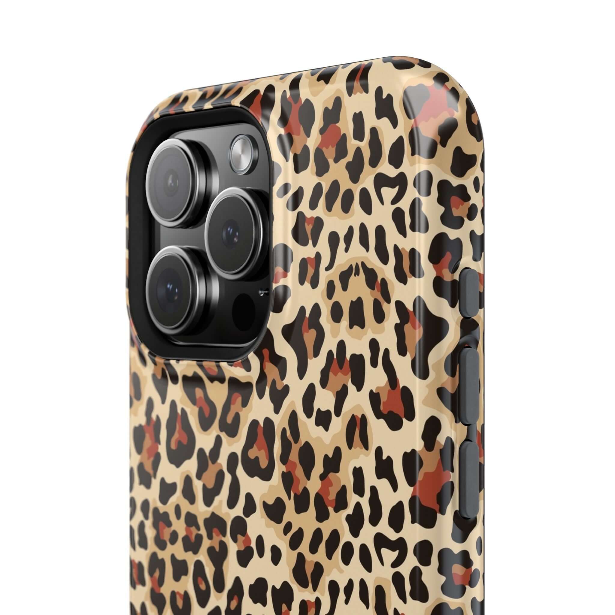 Wildly Chic leopard print iPhone case with MagSafe design, colorful and cute abstract pattern for reliable protection.