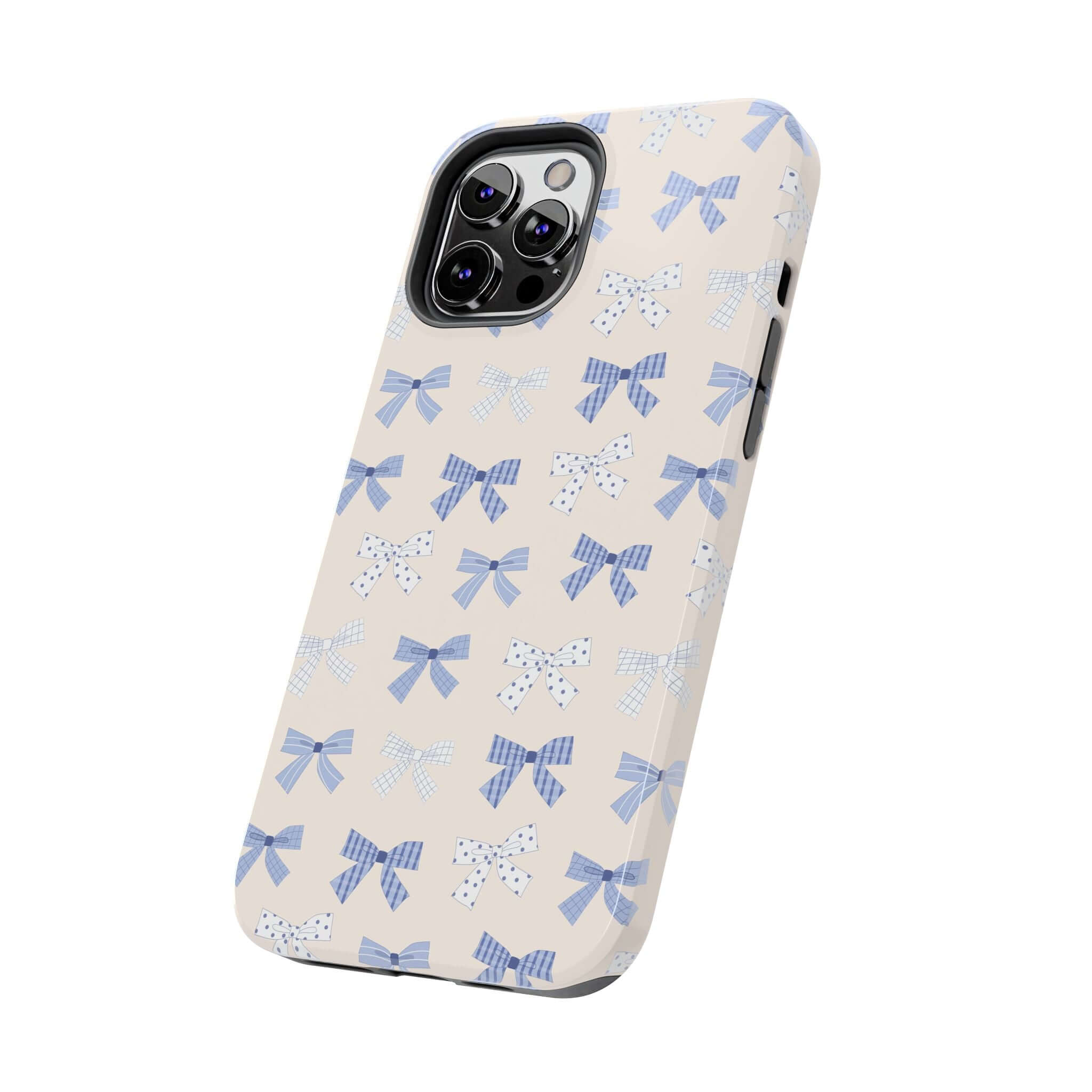 Cute Bride to Be Blue Coquette iPhone 16 Case with Blue Bows Design