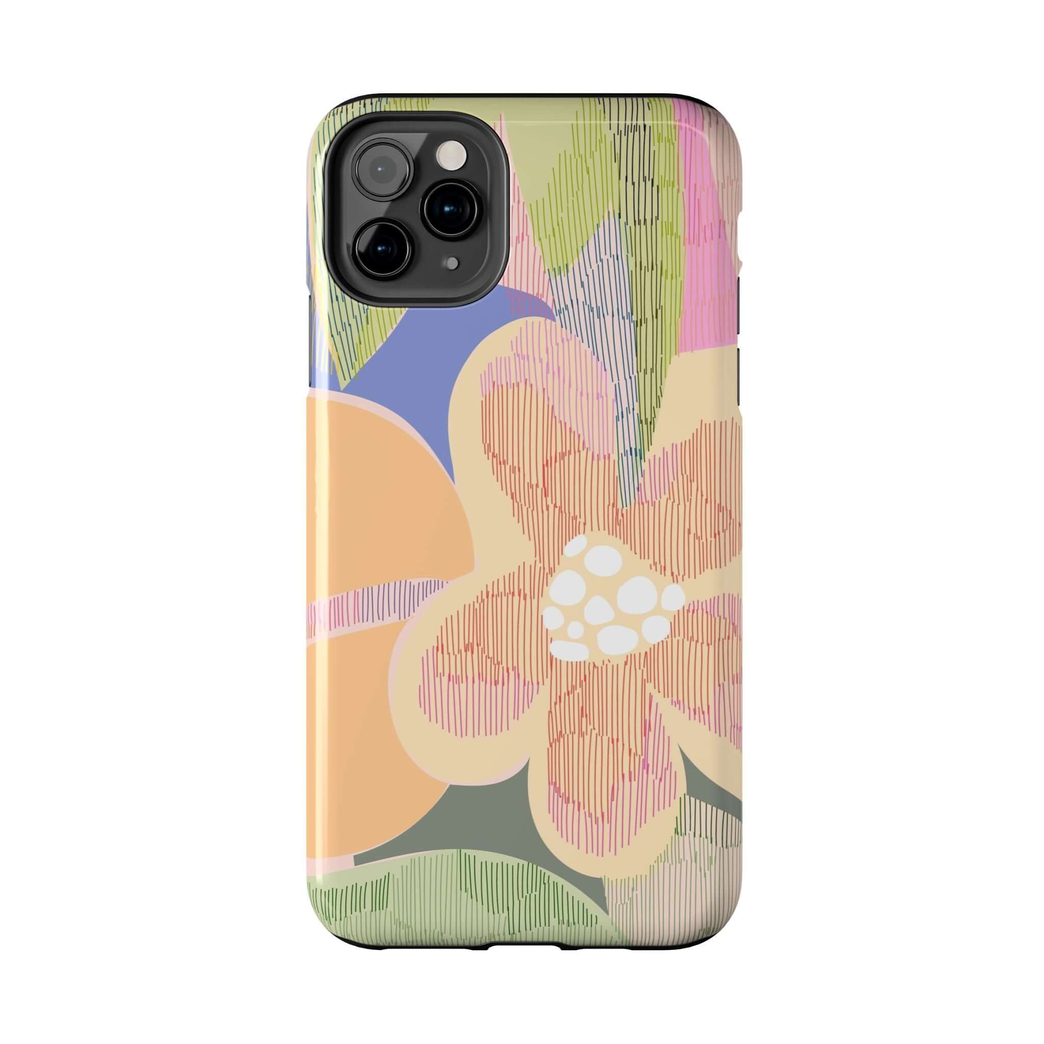 Colorful abstract floral iPhone case with palm tree design for iPhone 14 Pro Max and Samsung S23