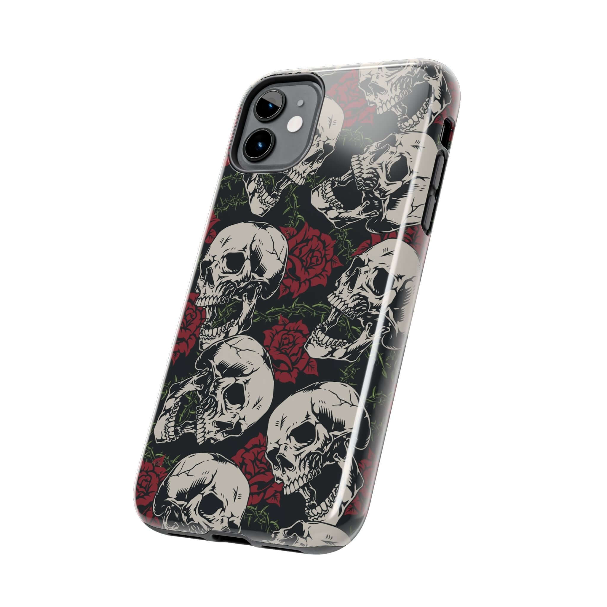 Baddie Girl Vibes Skull Rose Case, cute MagSafe iPhone case, iPhone 16 case, cute protective phone case with skull and rose design