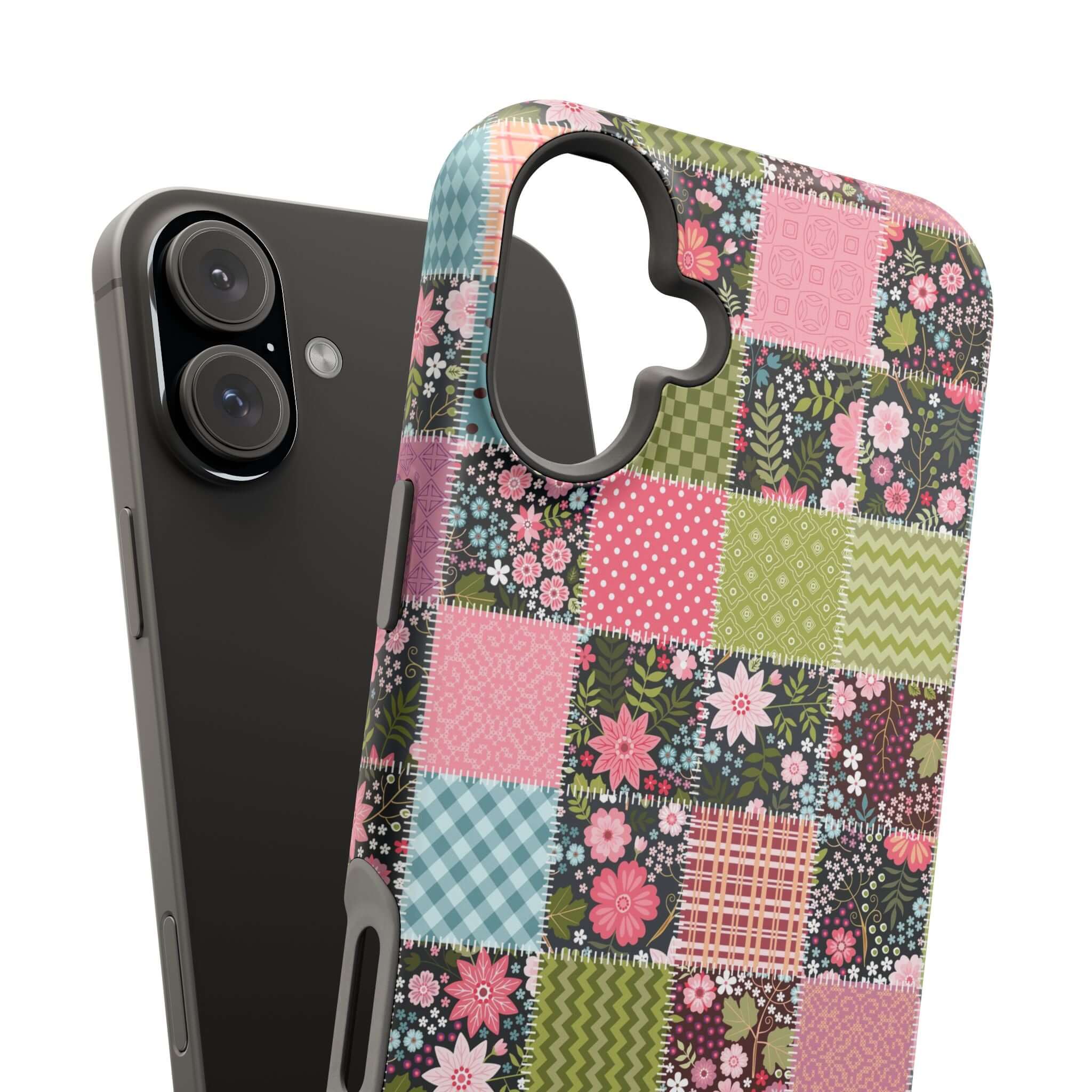 Flora Forage Wildflower Patchwork MagSafe iPhone Case, Cute Floral Phone Cover for Free-Spirited Granola Girls