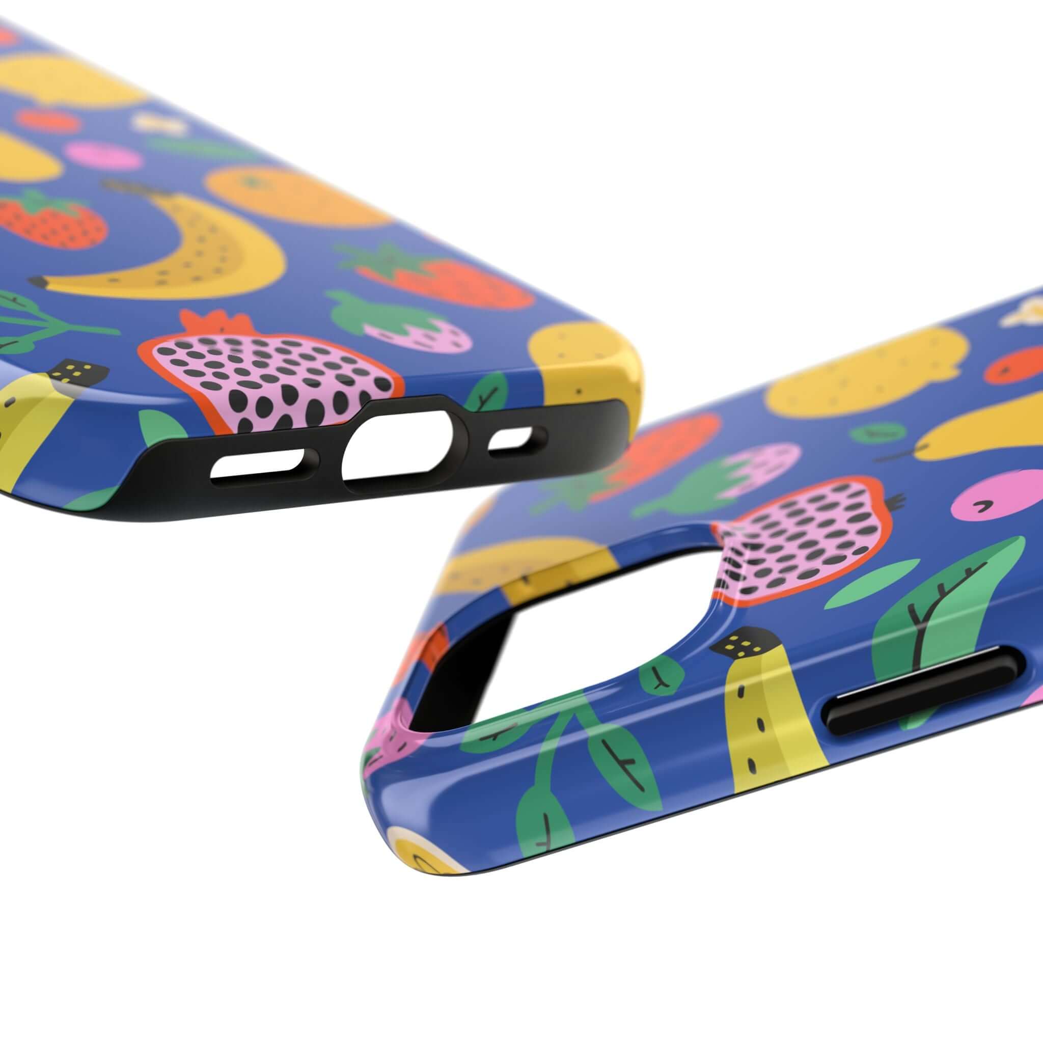 Cute phone cover featuring a beachy fruit design on a colorful background, perfect for Apple iPhone cases.