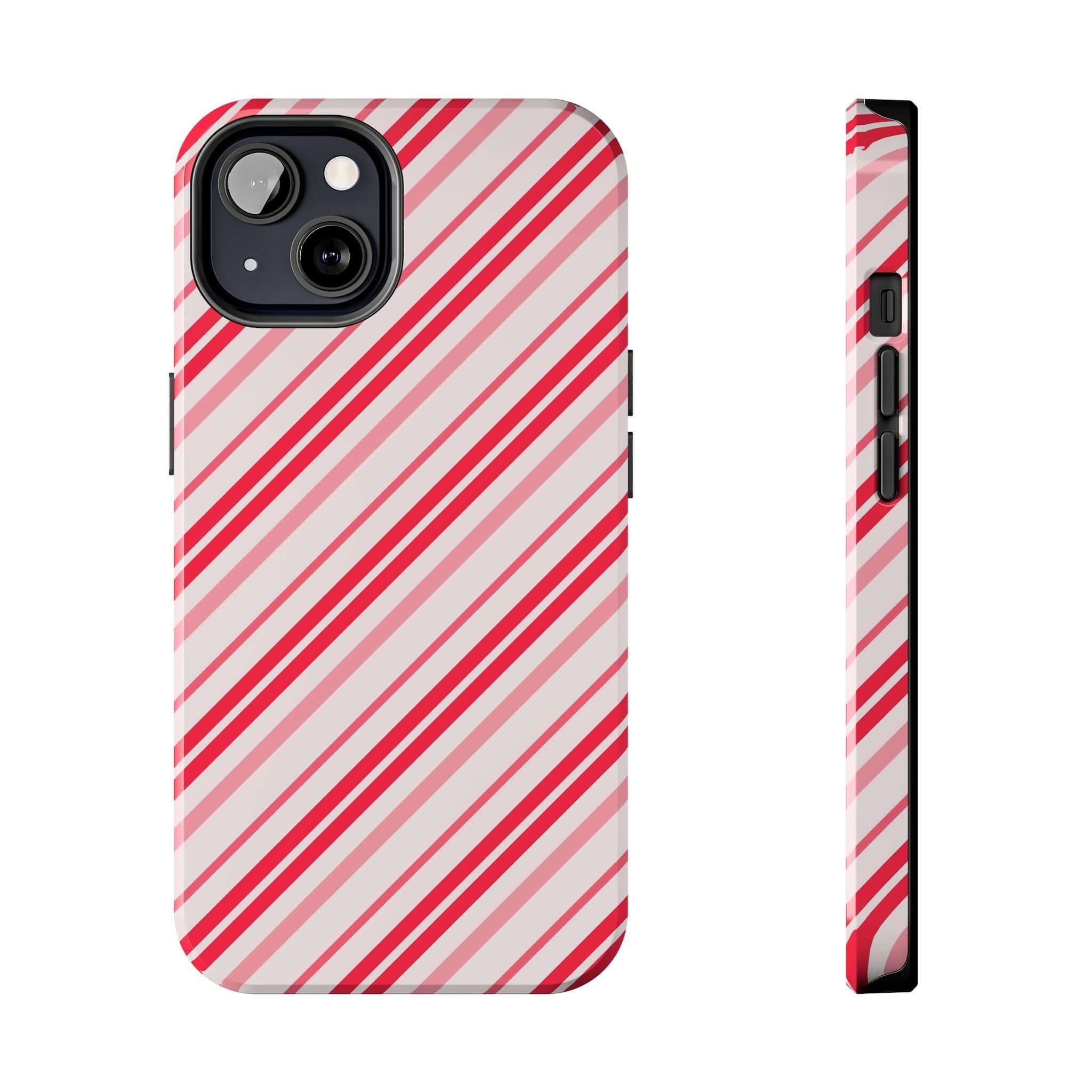 Candy Cane Cutie striped holiday iPhone case featuring festive Christmas design, perfect custom phone case for cute holiday style.