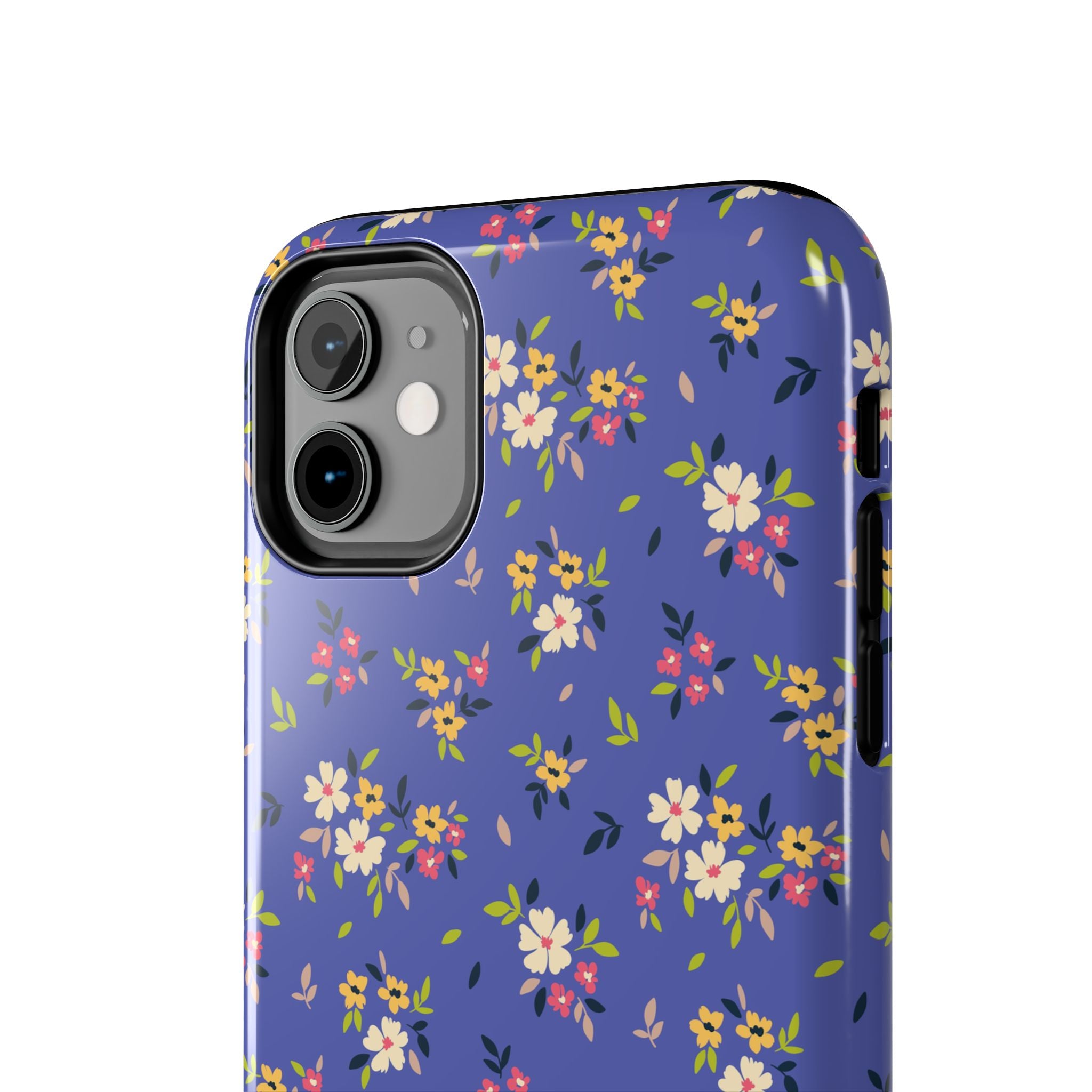 Cabaña campestre | Estuche con print de flores azul marino