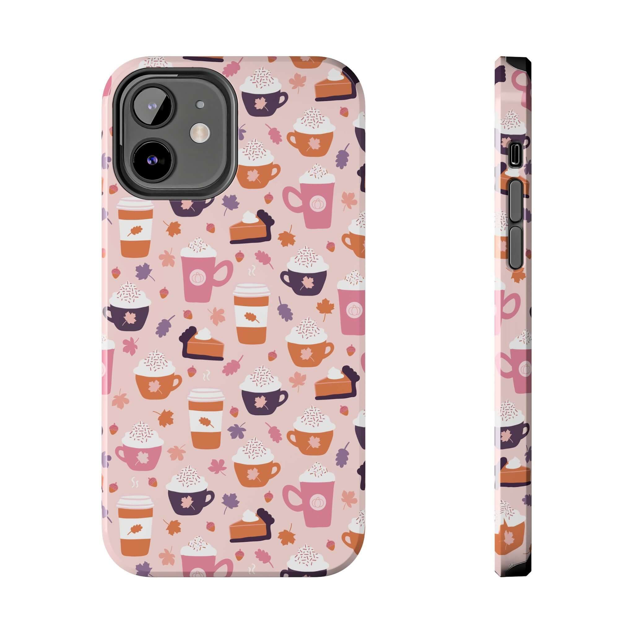 Cute pumpkin spice latte iPhone 15 case with fall-themed design, perfect for PSL lovers and autumn vibes. Durable and stylish phone case.