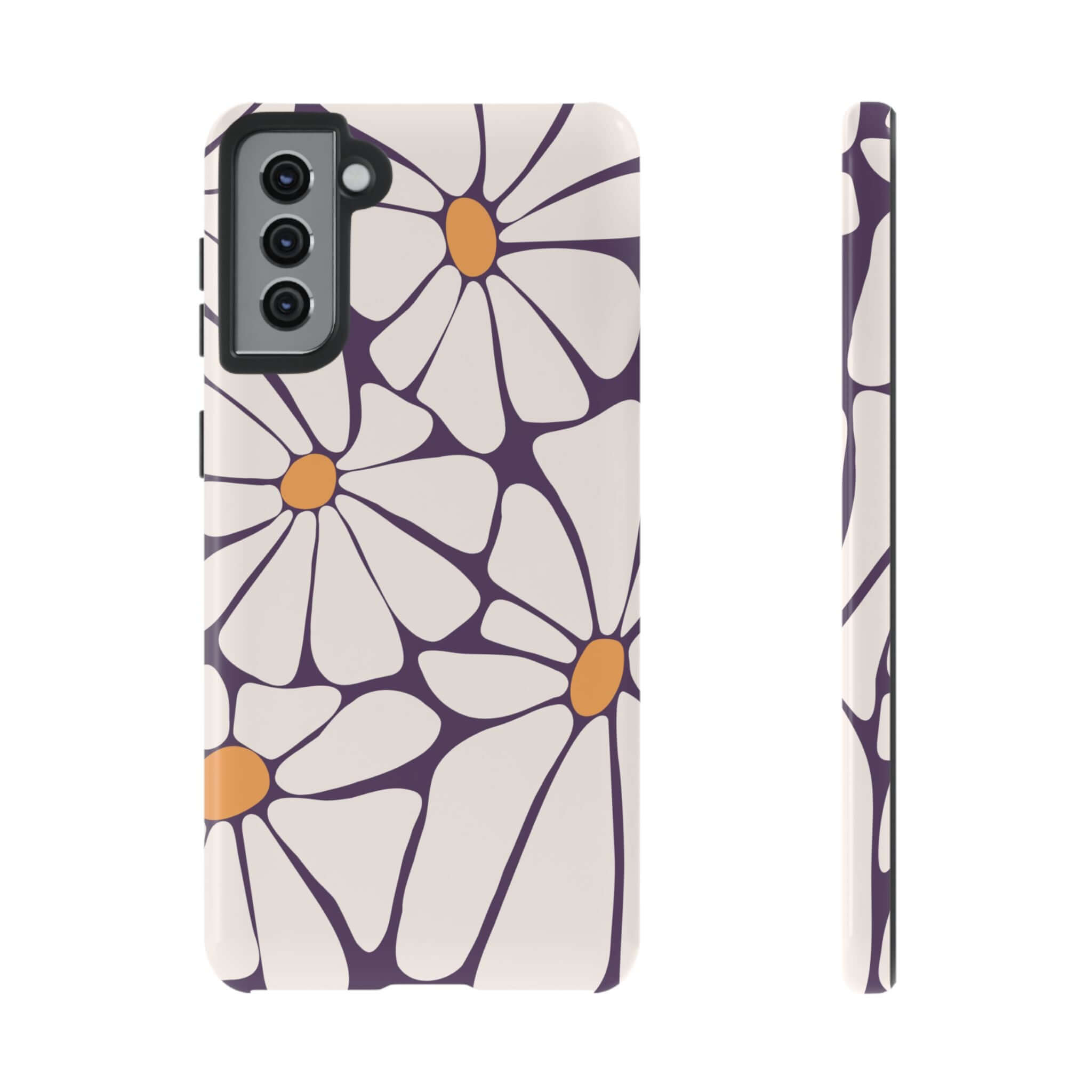 Purple Haze retro flower phone case for Samsung with cute flower design, offers stylish protection for your device