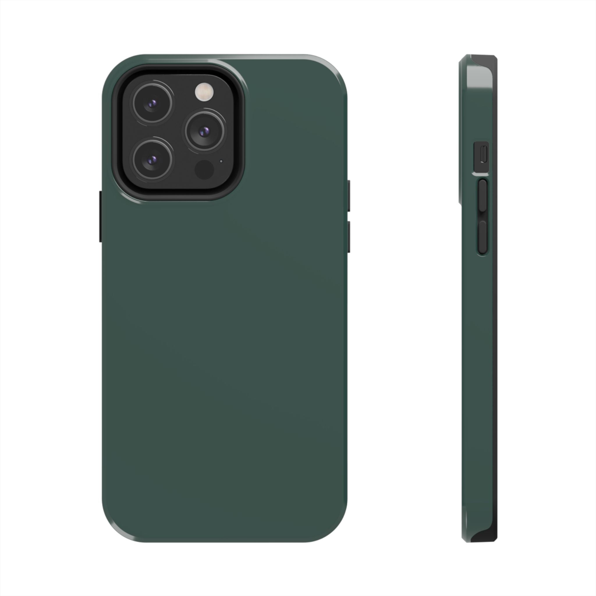 Solid green iPhone 16 phone case, cute protective cover for iPhone, Evergreen design featuring durable and stylish finish.