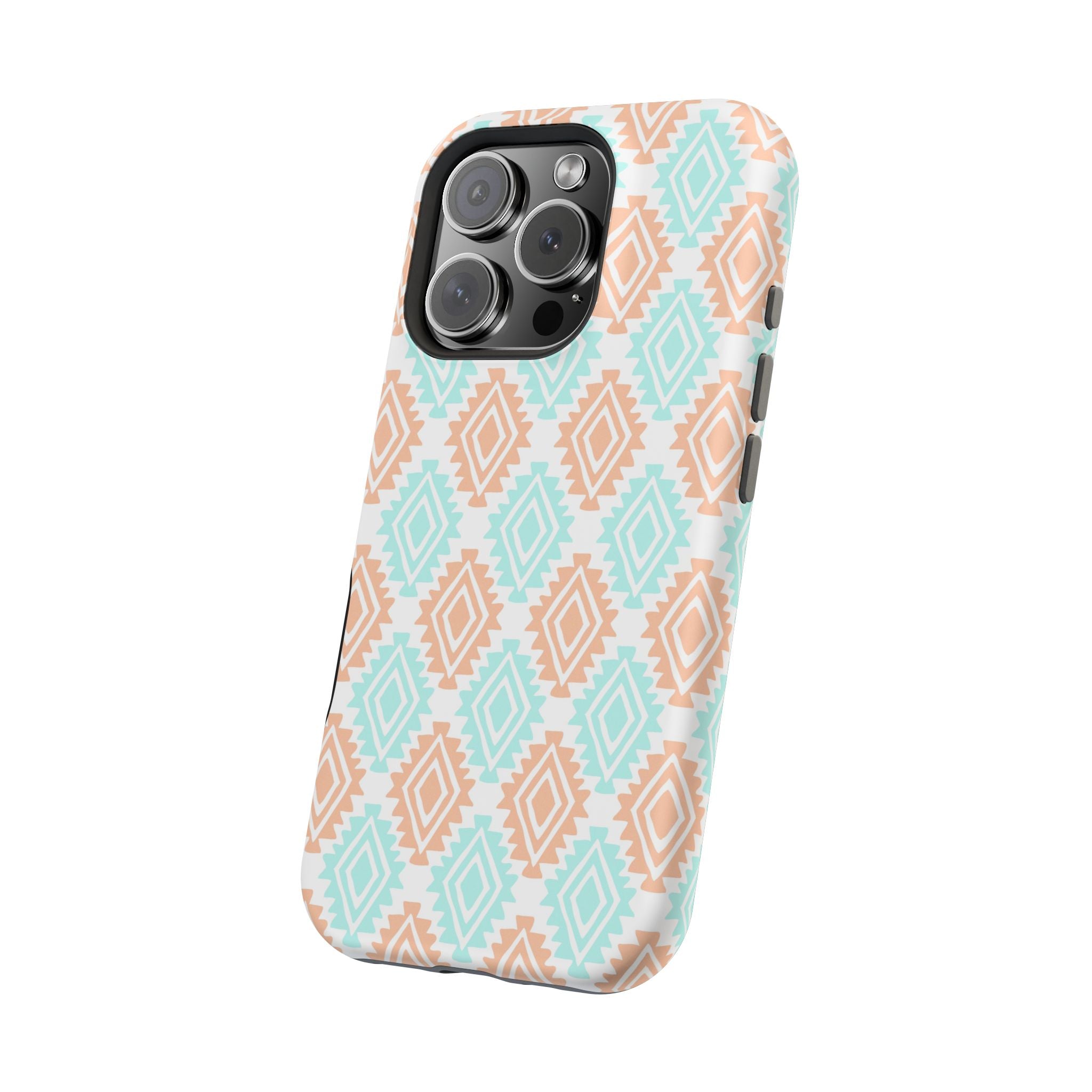 Southwestern design MagSafe iPhone case with abstract floral pattern, perfect cute phone cover for a stylish look.