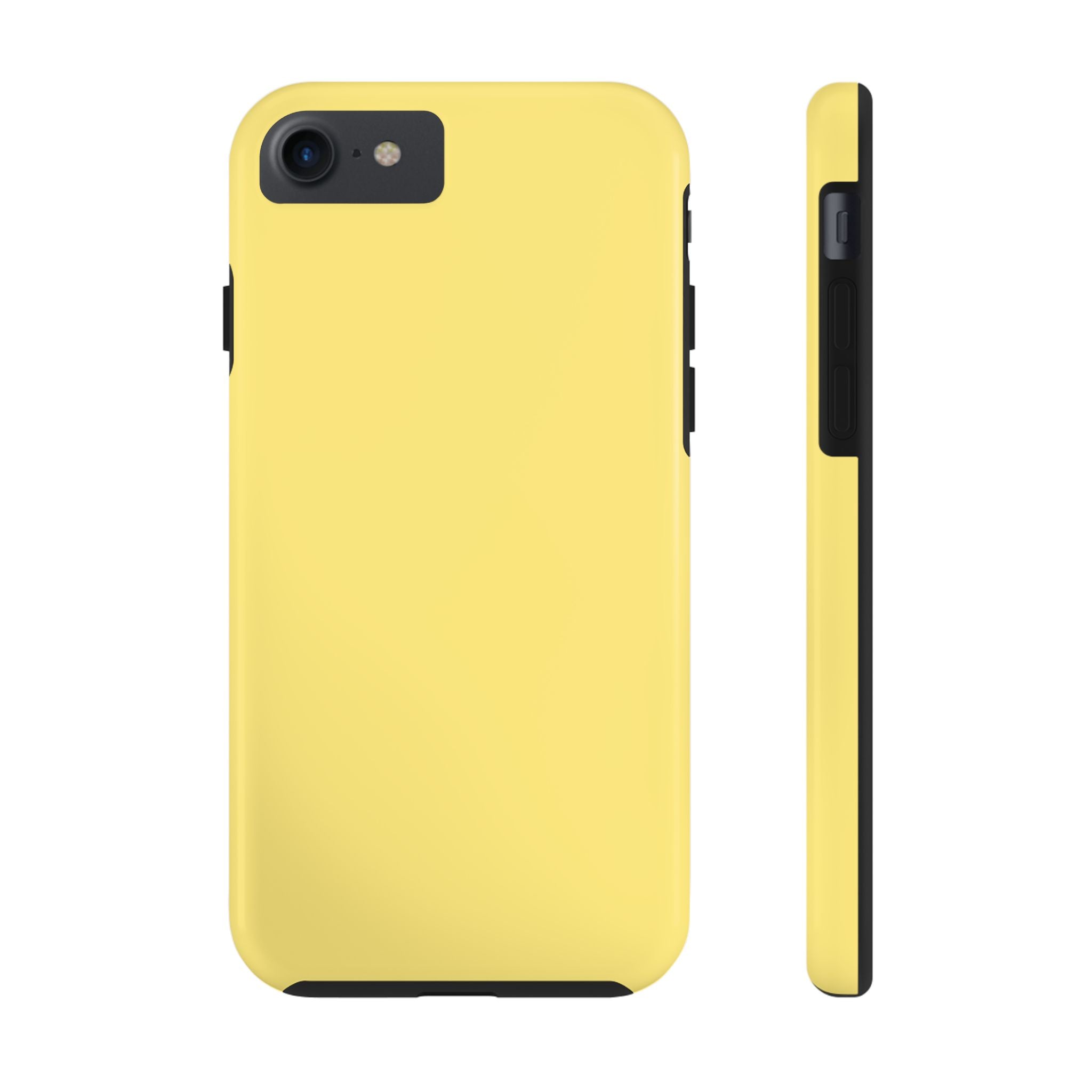 Cute solid yellow iPhone case, Lemon Drop design, adds playful style to your phone. Perfect phone case for iPhone with floral touch.