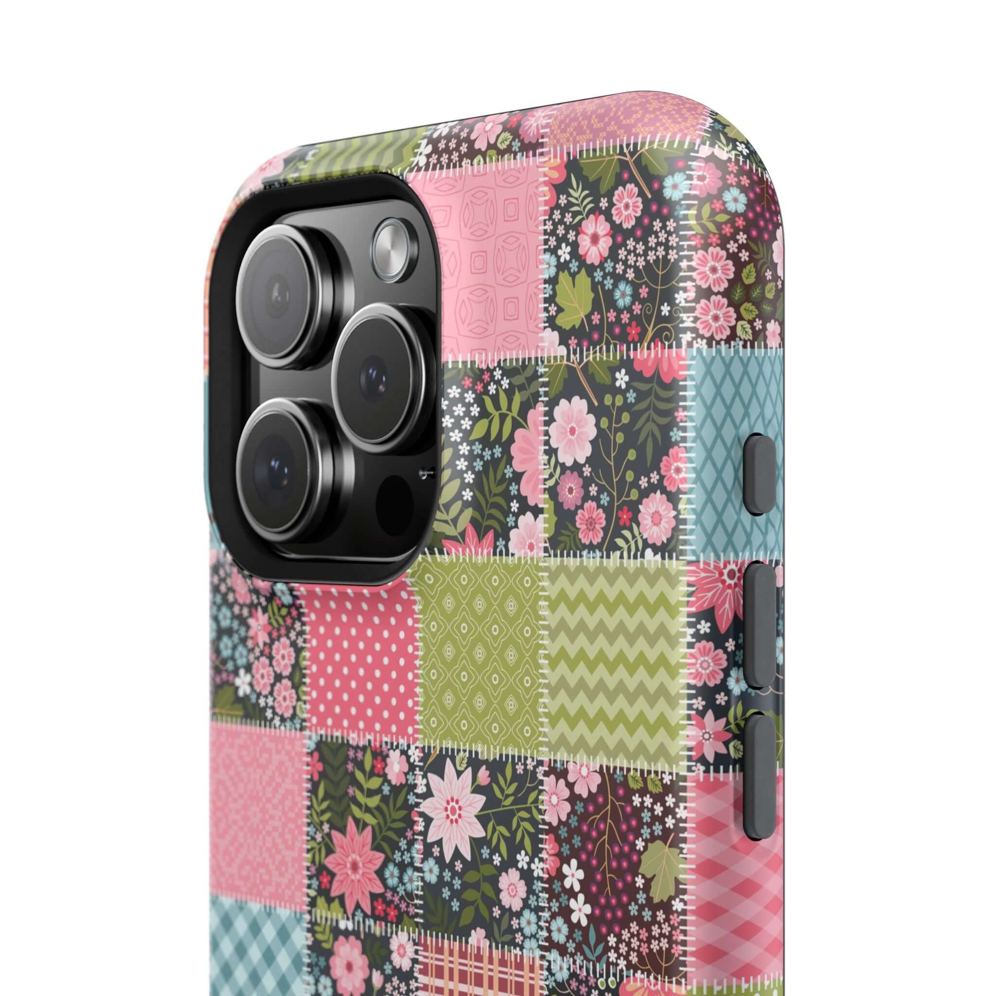 MagSafe iPhone Case - Cute Floral Patchwork Design for Granola Girls - Wildflower Phone Cover