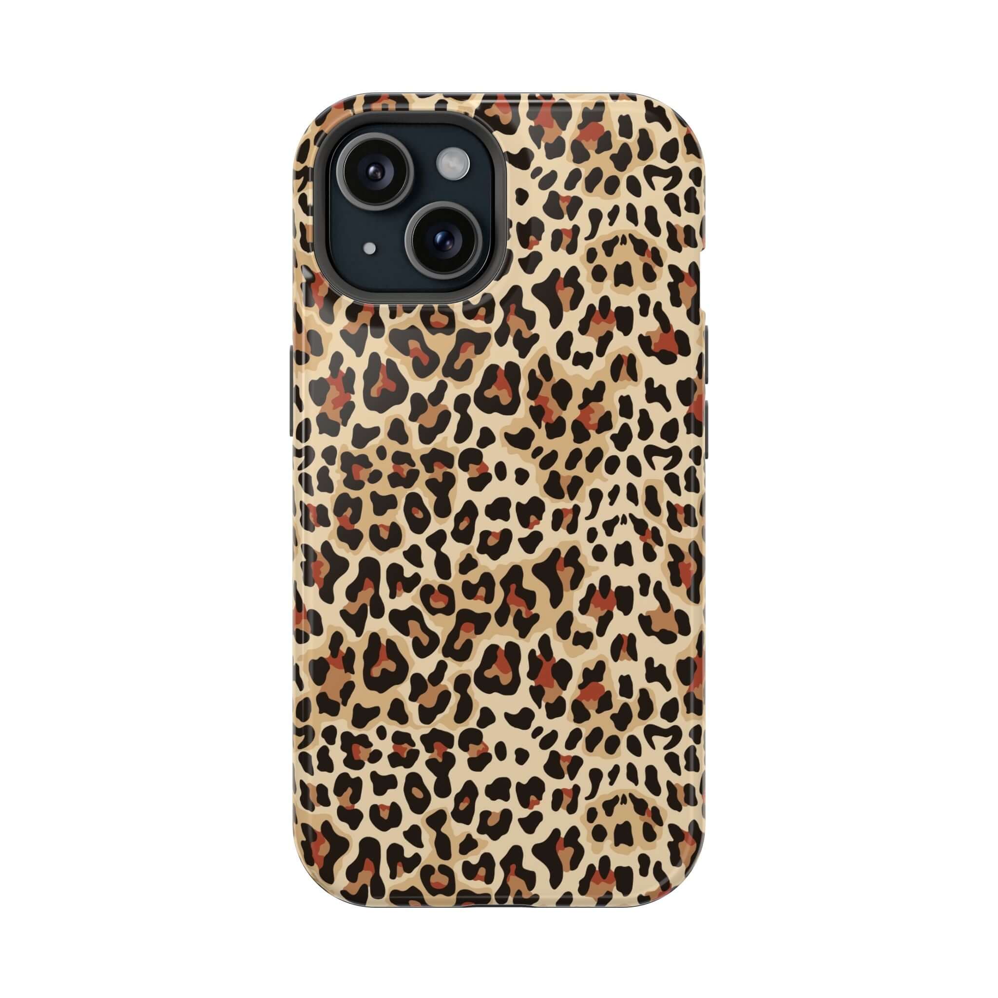 Wildly Chic leopard print iPhone case with MagSafe, colorful and abstract design for a cute phone style and reliable protection.