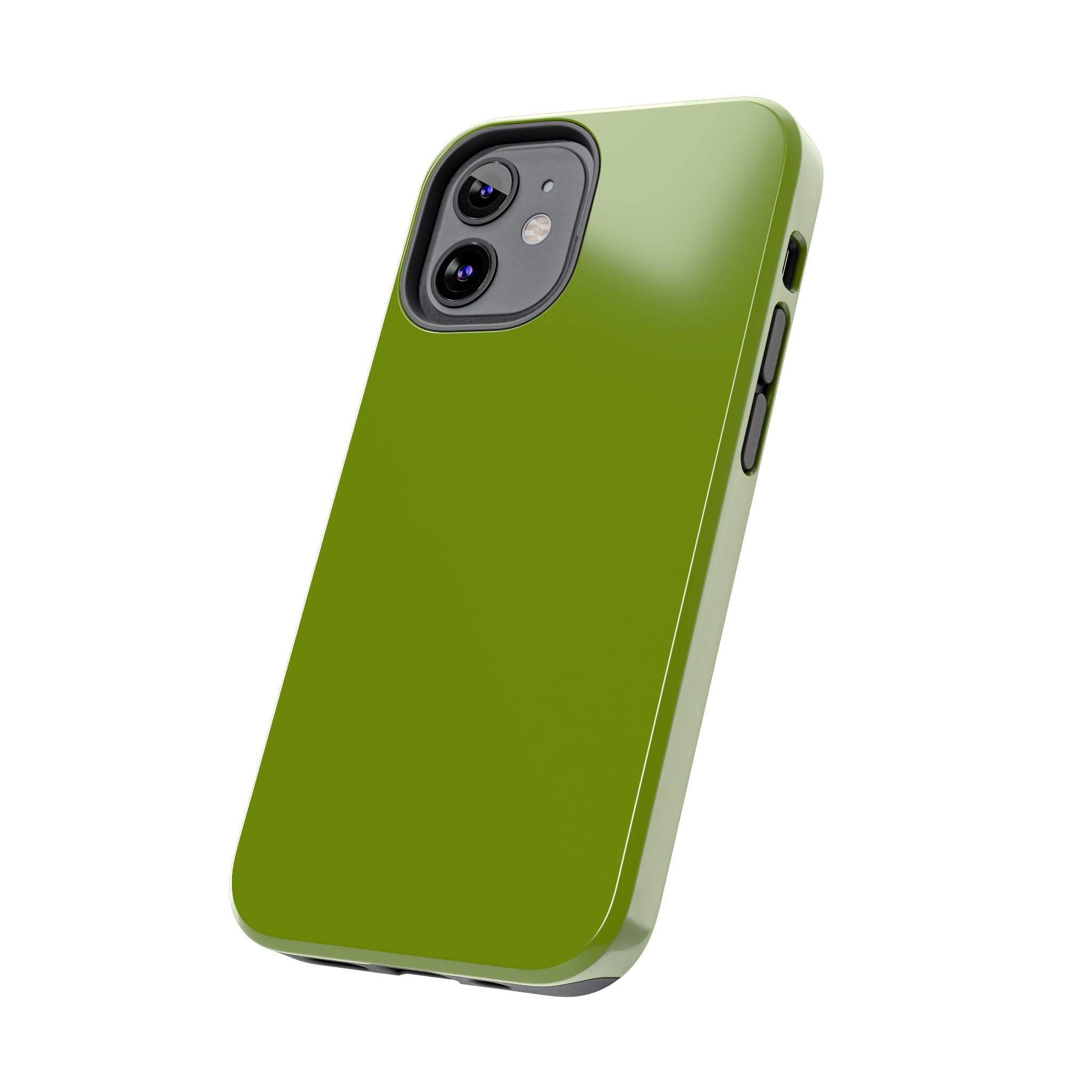 Cute solid green Matcha Tea phone case for iPhone, protective and stylish accessory.