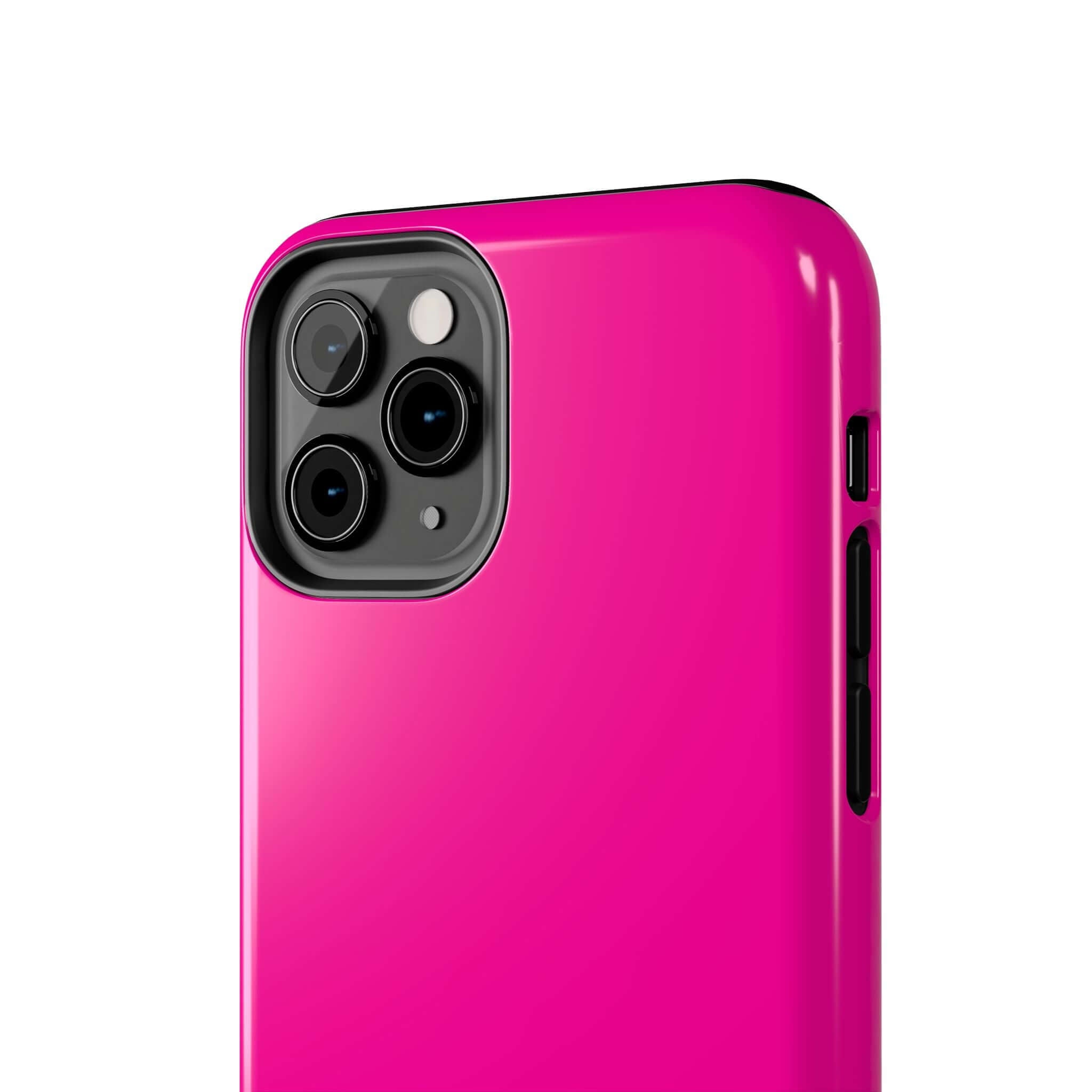 Neon pink iPhone case from the cutest phone case website offering free shipping, perfect for making your phone pop.