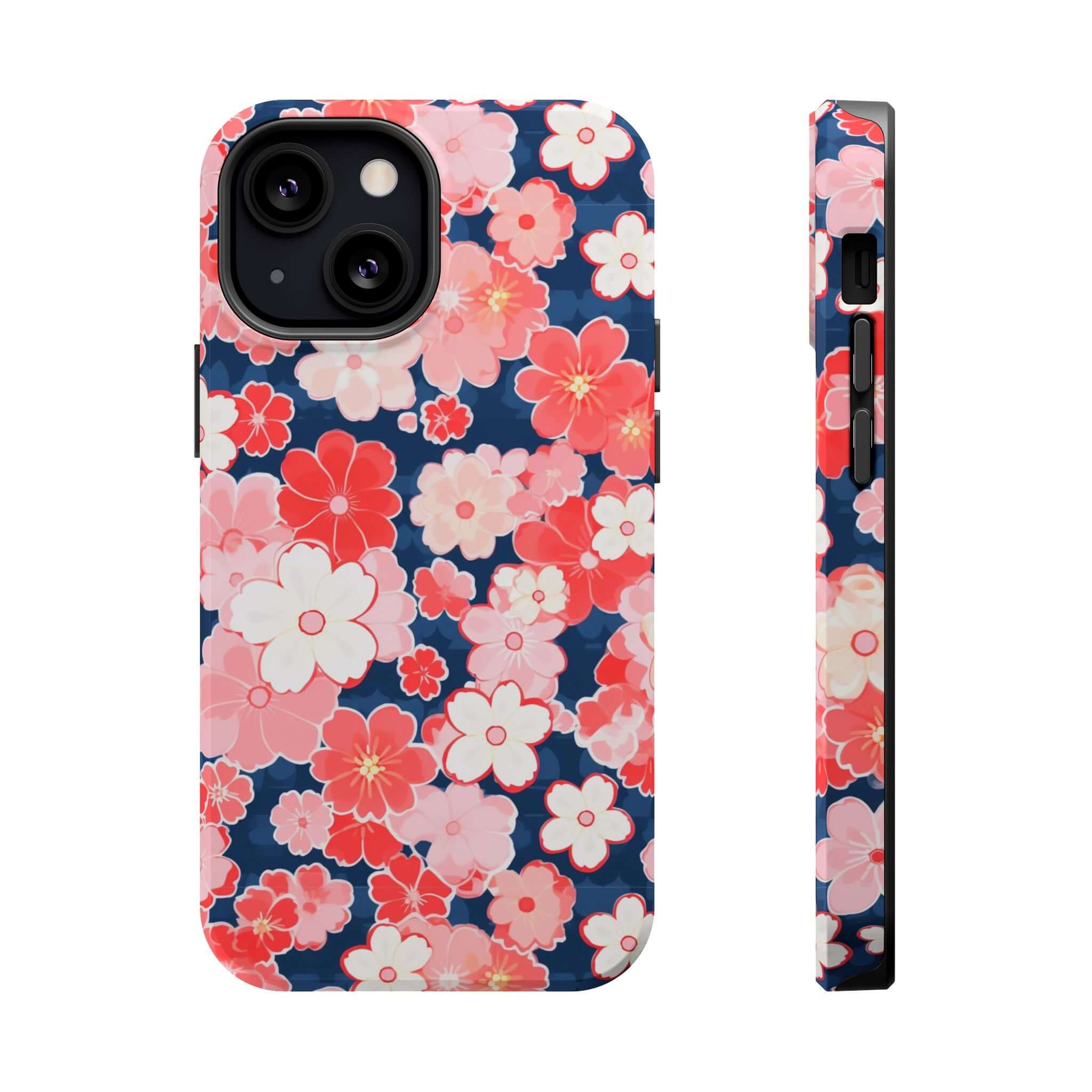 Oh So Pretty Pink Floral iPhone 14 Pro Max Case with vibrant flower design and free shipping