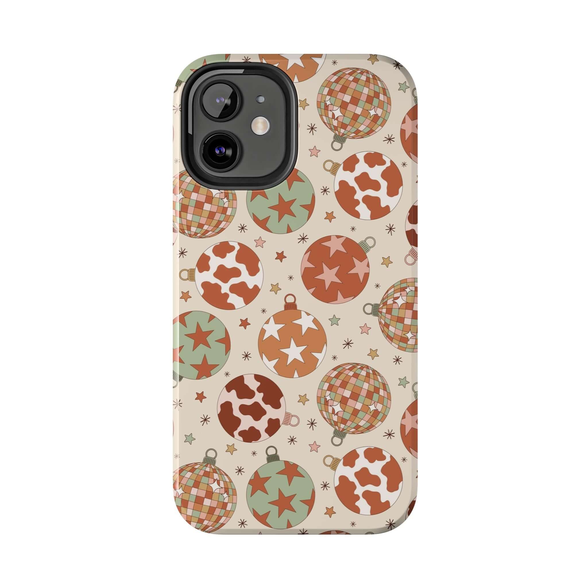 Cute cowgirl Christmas iPhone case with colorful holiday pattern, perfect festive gift or accessory for phone lovers.