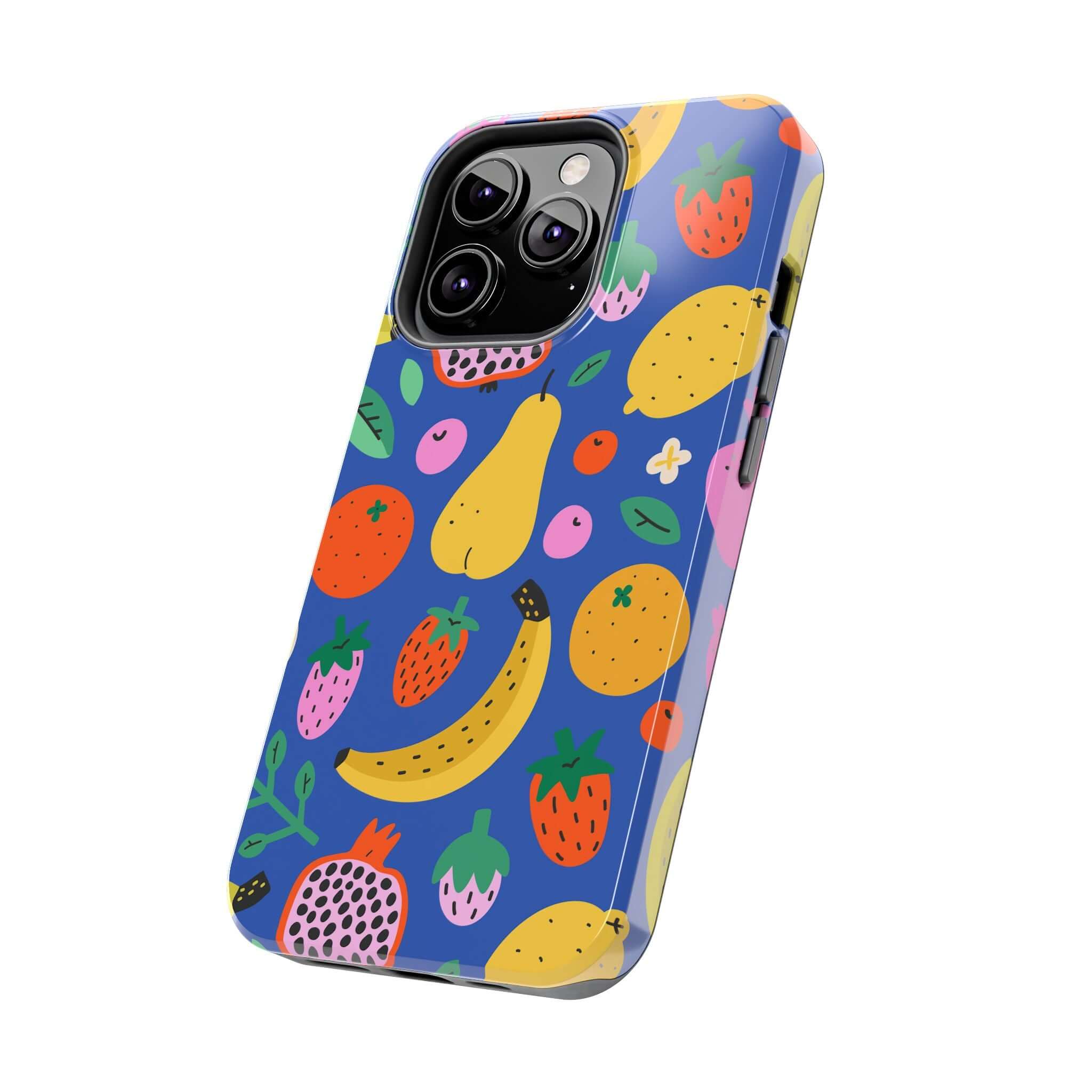 Cute phone cover featuring vibrant beachy fruit design for Apple iPhone, adding tropical flair and protection.