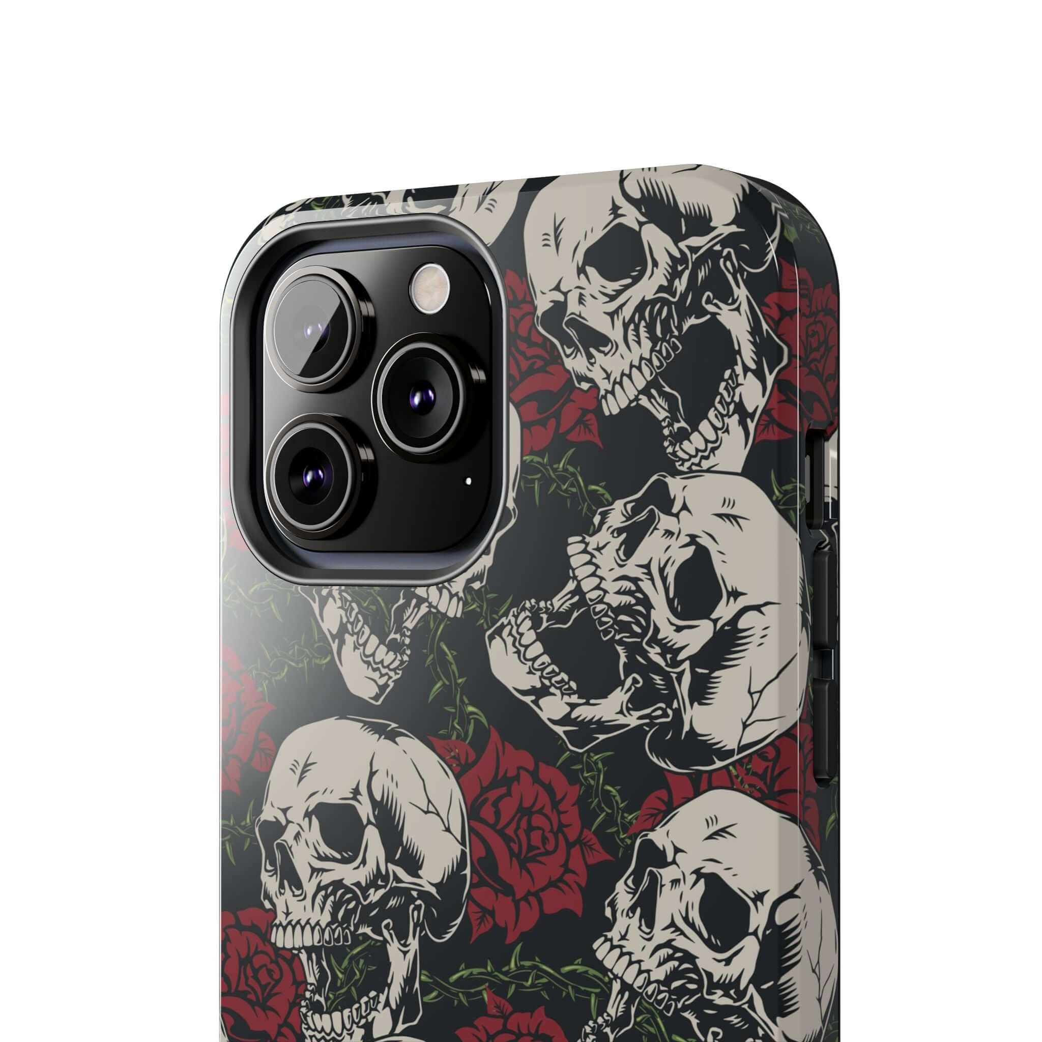 Baddie Girl Vibes Skull Rose Case for iPhone 16 featuring rebellious skull and rose design, cute MagSafe protective phone case