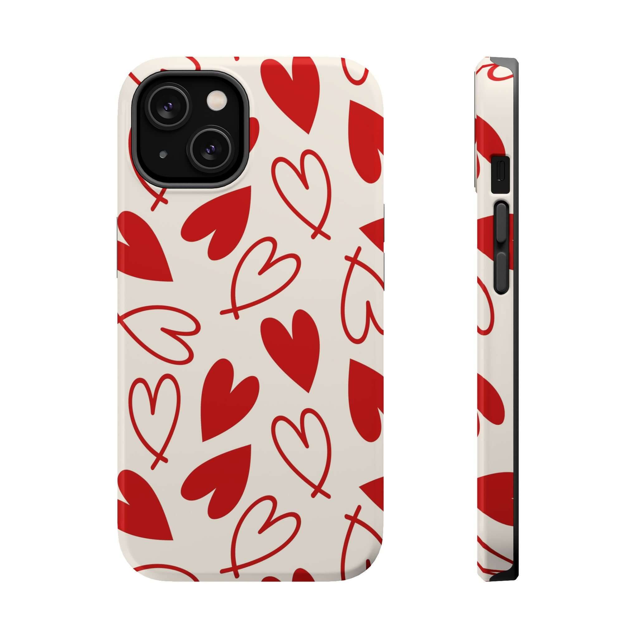 Cute Phone Case with red hearts design, Be Mine iPhone cover, quirky accessory for love and protection