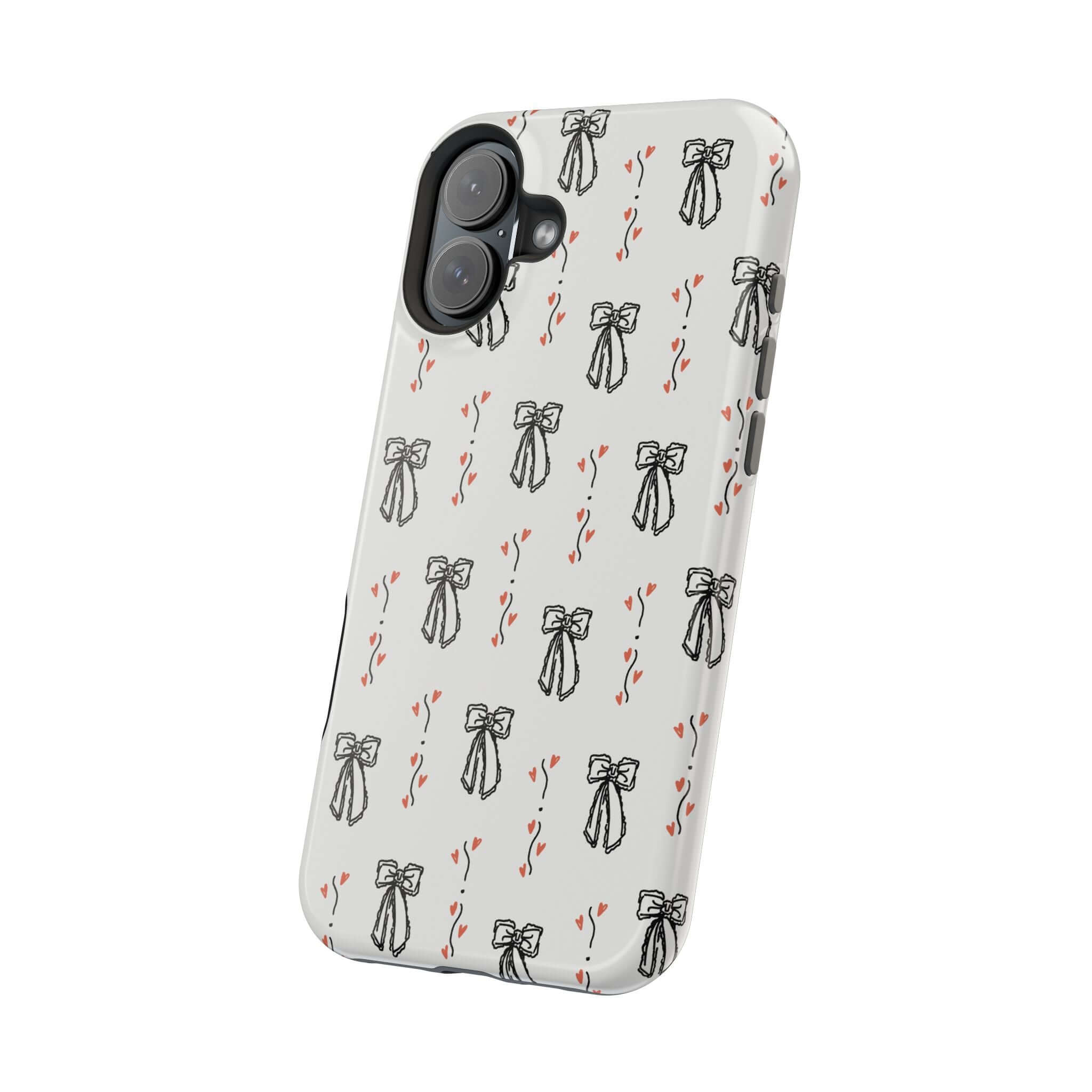 Vintage Coquette iPhone 16 Case with Cute Black Bow Design for Fashionable Phone Protection