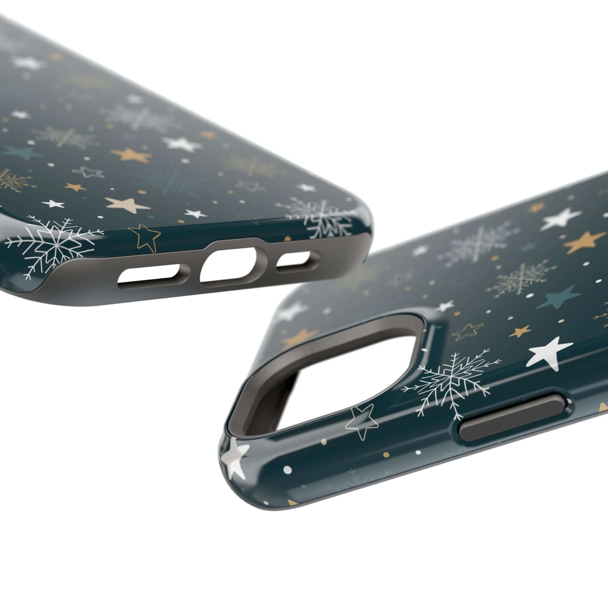 Festive Frosted Wishes MagSafe case with holiday-themed design, perfect Christmas phone case for secure charging and style.