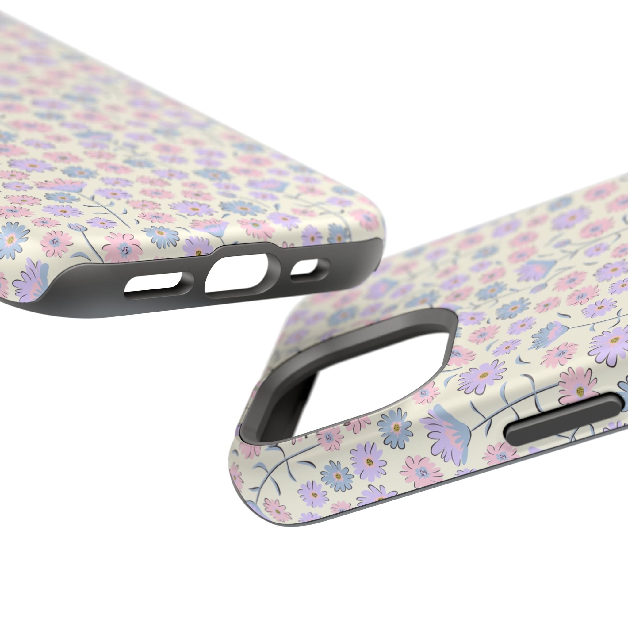 Pink flower MagSafe phone case for iPhone 16, featuring a cute cottagecore design that adds charming style and protection.