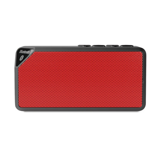 Red Bluetooth speaker with durable ABS plastic exterior and 33-foot range, perfect for Christmas and holiday festivities.