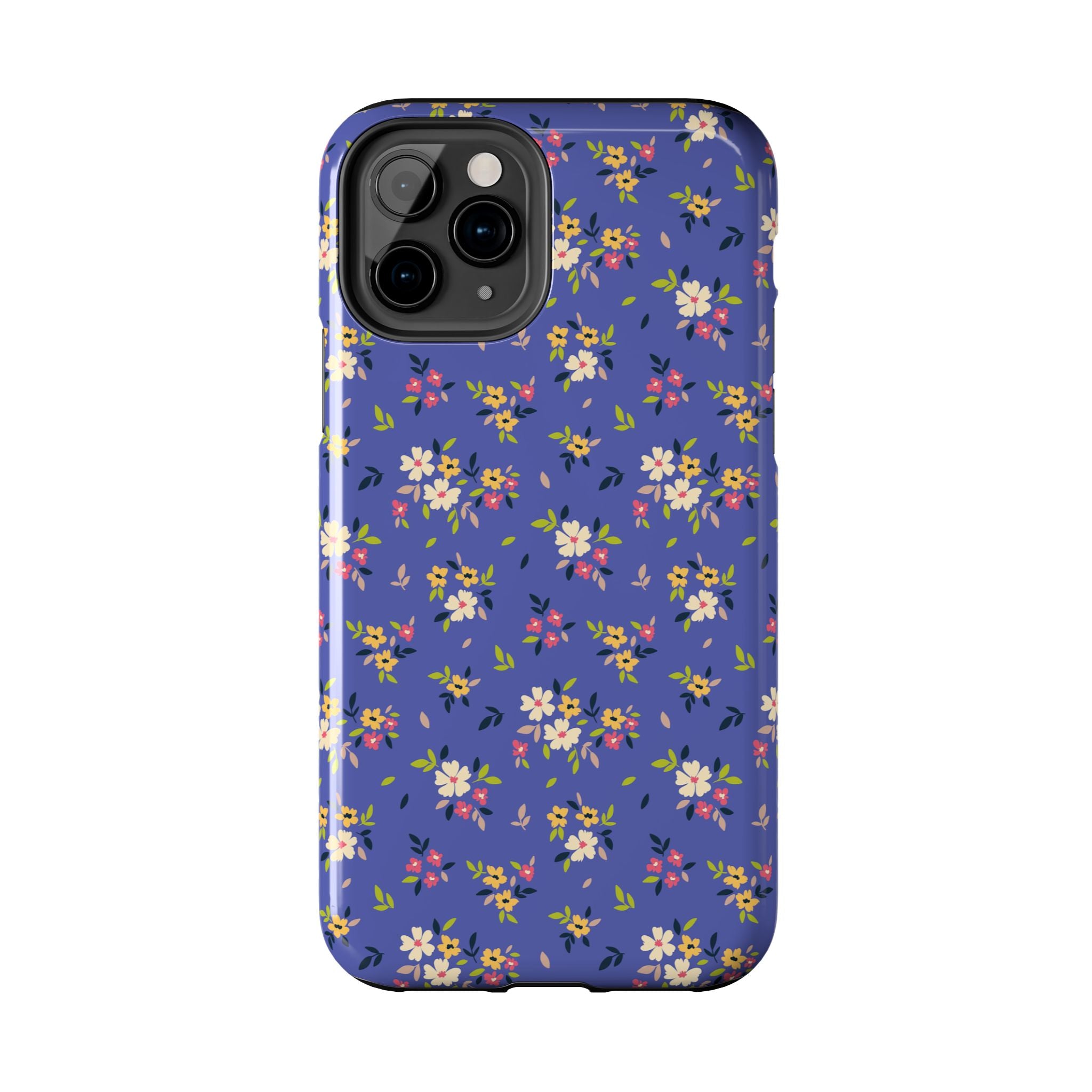 Cabaña campestre | Estuche con print de flores azul marino