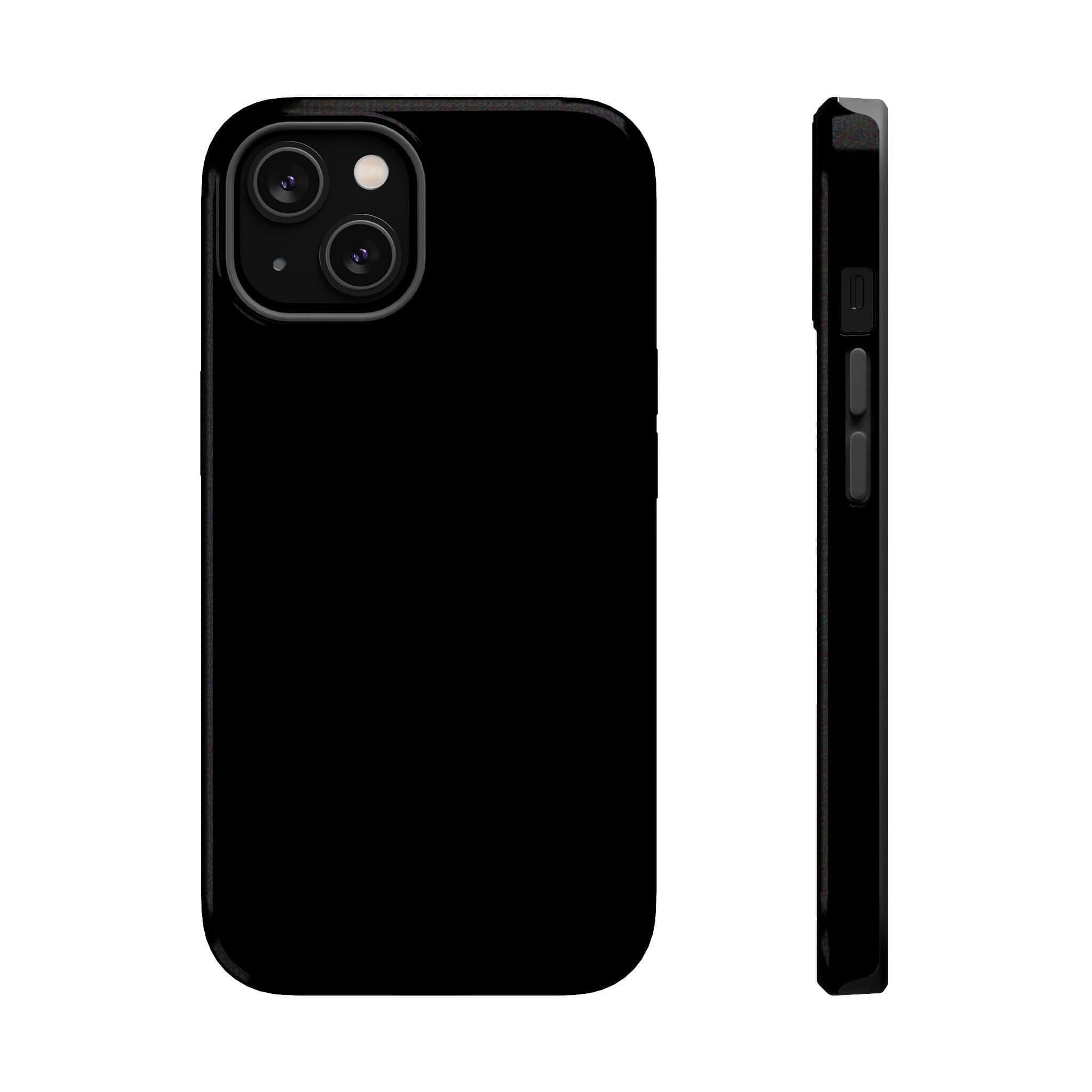 Solid black iPhone case, durable and stylish, perfect for cute phone case brands and free shipping options.