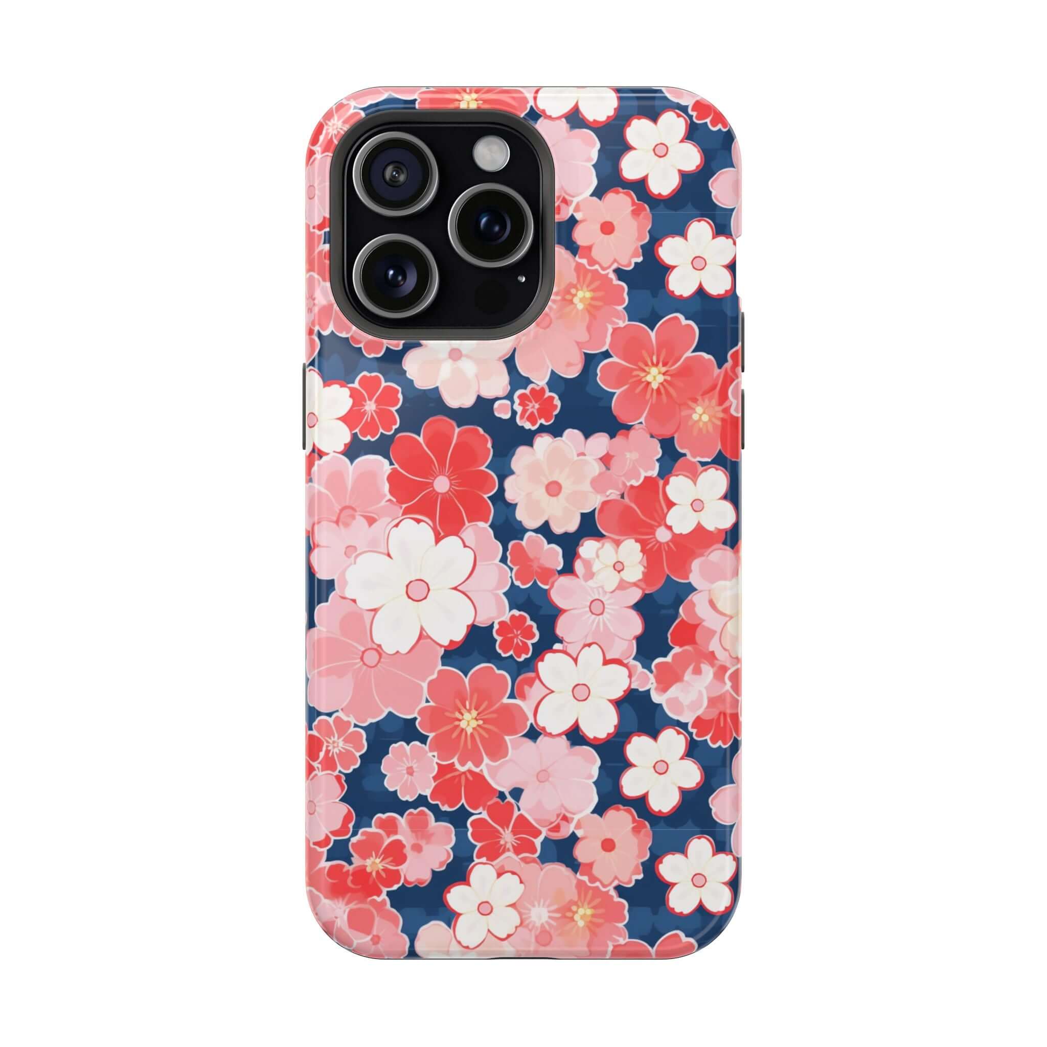 Pink floral phone case for iPhone 14 Pro Max, Oh So Pretty design, adds fun and protection with free shipping.