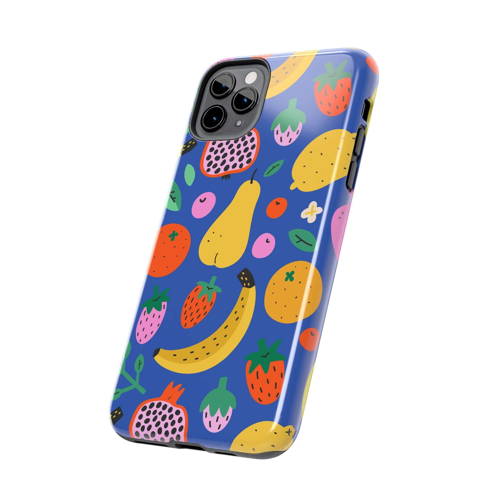 Cute phone cover with colorful beachy fruit design, perfect for Apple iPhone, bringing a tropical vibe to your everyday style.