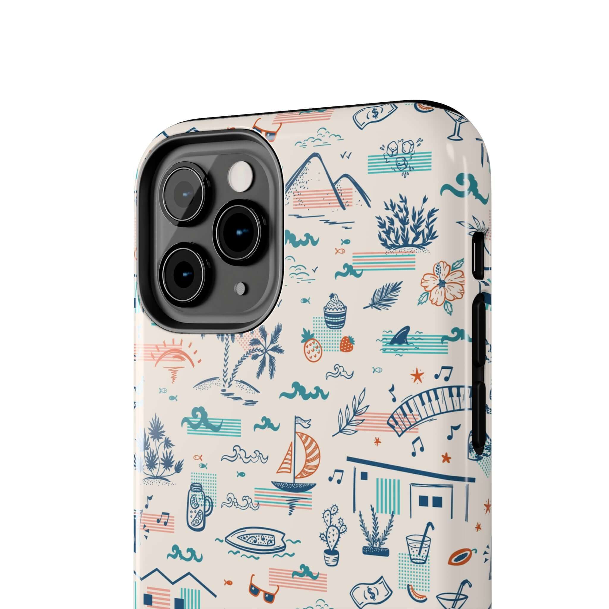 Colorful Forever on Vacation summer iPhone case with cute vacation-themed design for iPhone 14 Pro Max or Samsung S23