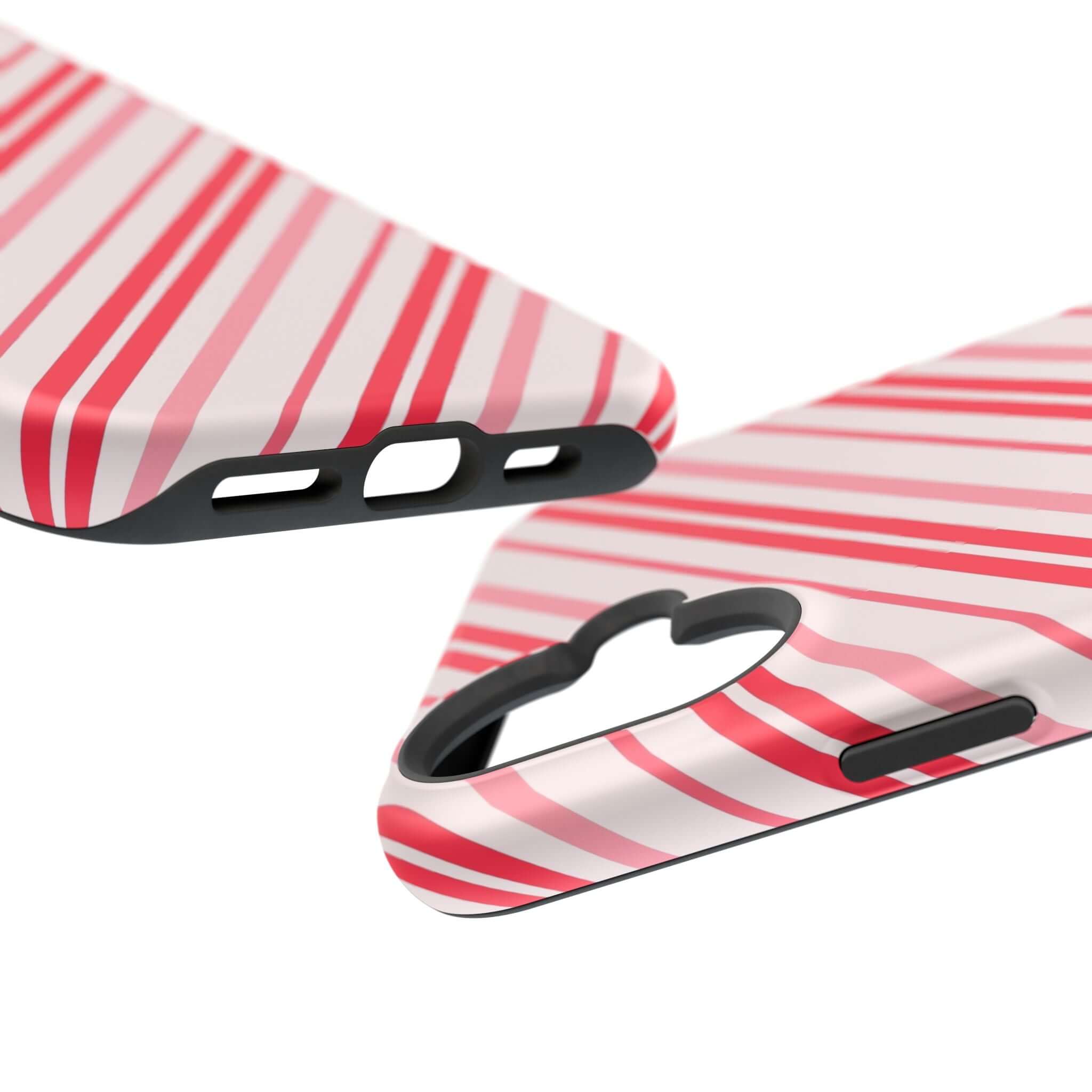 Festive candy cane design on MagSafe phone case for Christmas, adding holiday cheer and convenience. Perfect xmas phone cover.