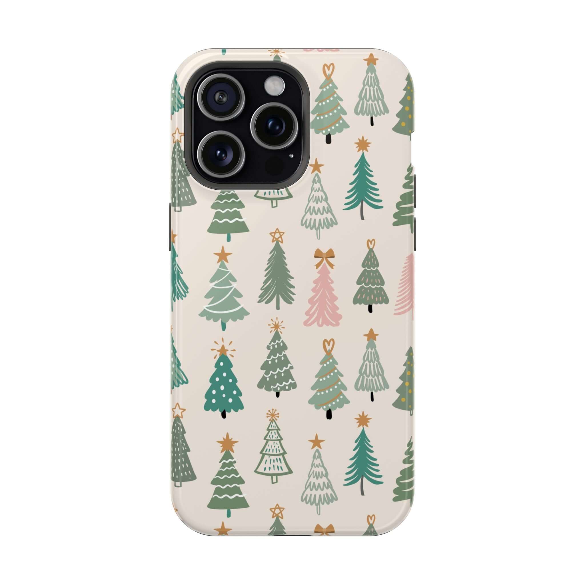 Festive O Christmas Tree MagSafe case with Christmas tree design, perfect holiday or xmas phone cover.