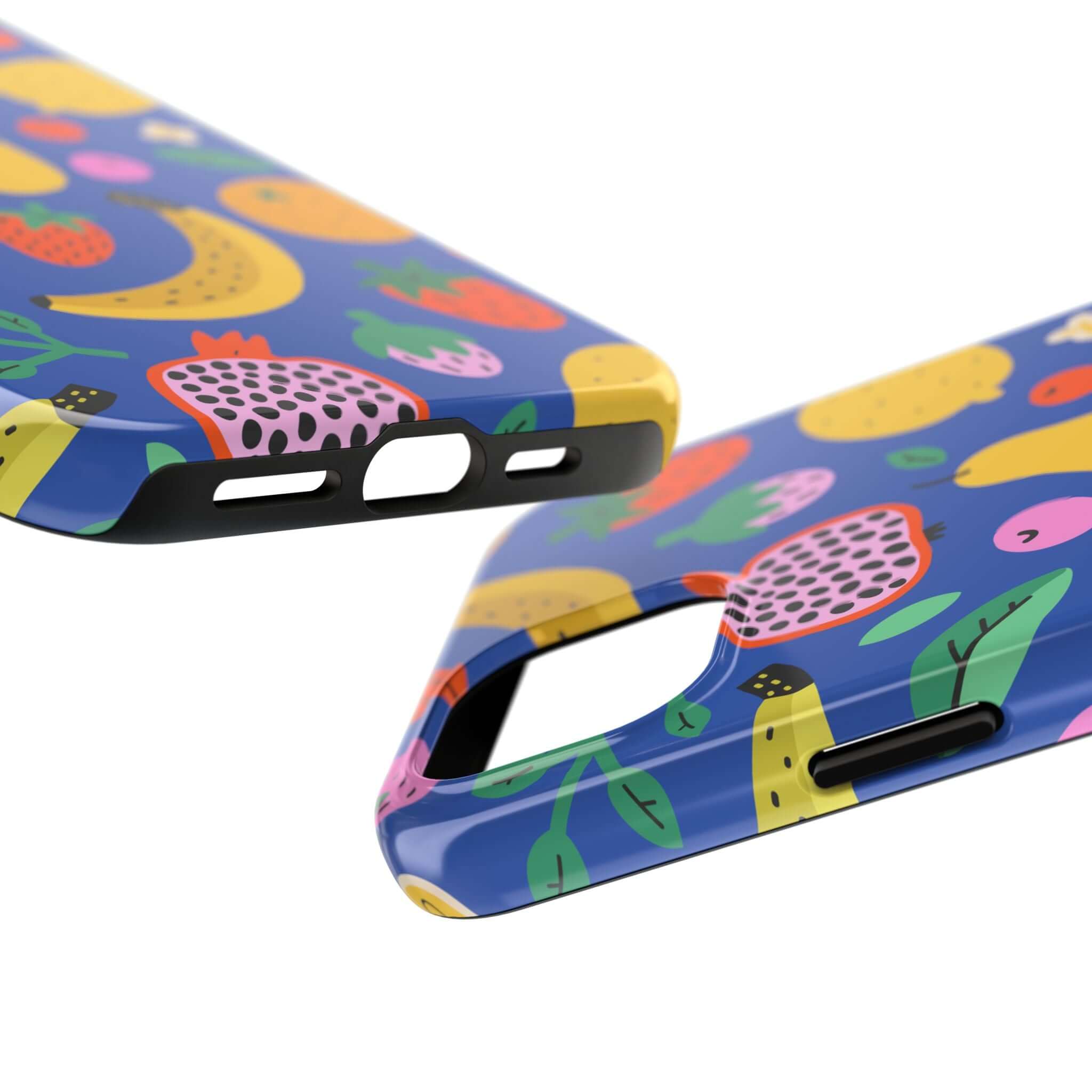 Cute phone cover featuring a vibrant beachy fruit design, perfect for Apple iPhone protection and style.