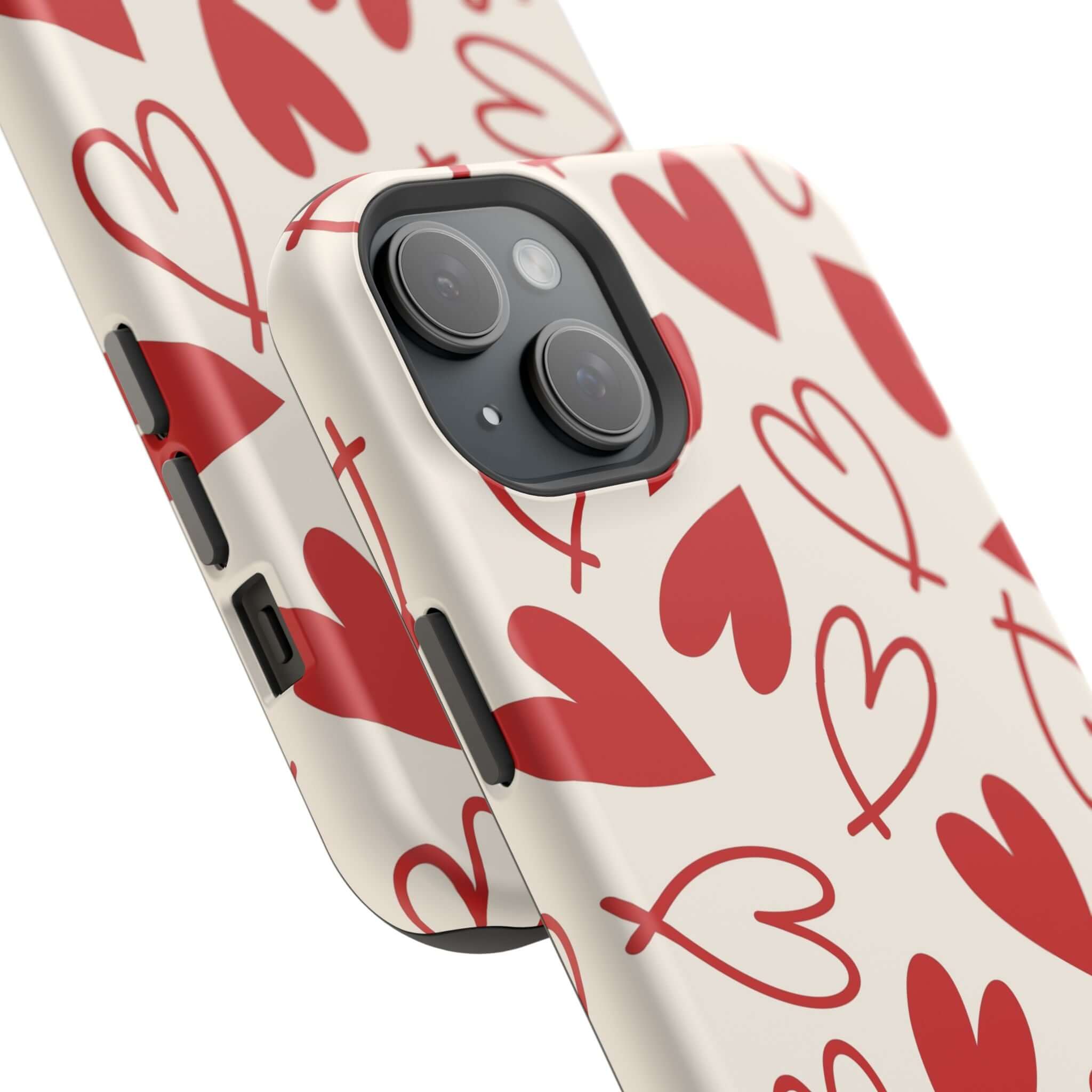 Cute Phone Cover with Red Hearts Design - Be Mine iPhone Case for a Fun and Quirky Style. Protect and Love Your Phone!